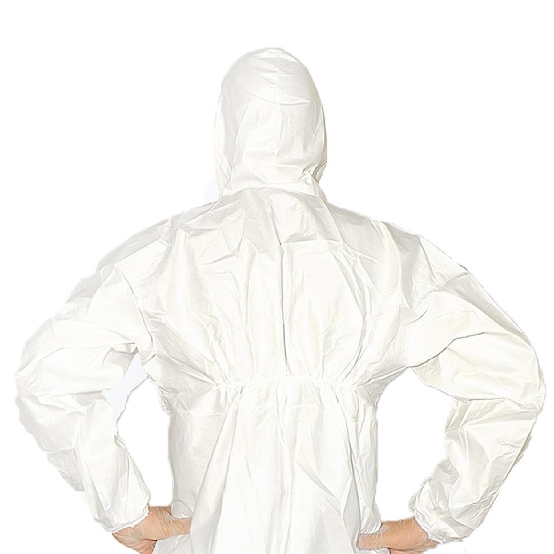 (Pack of 10) Disposable Paper Suit Protective Overall Coveralls Zip XL by Dapetz