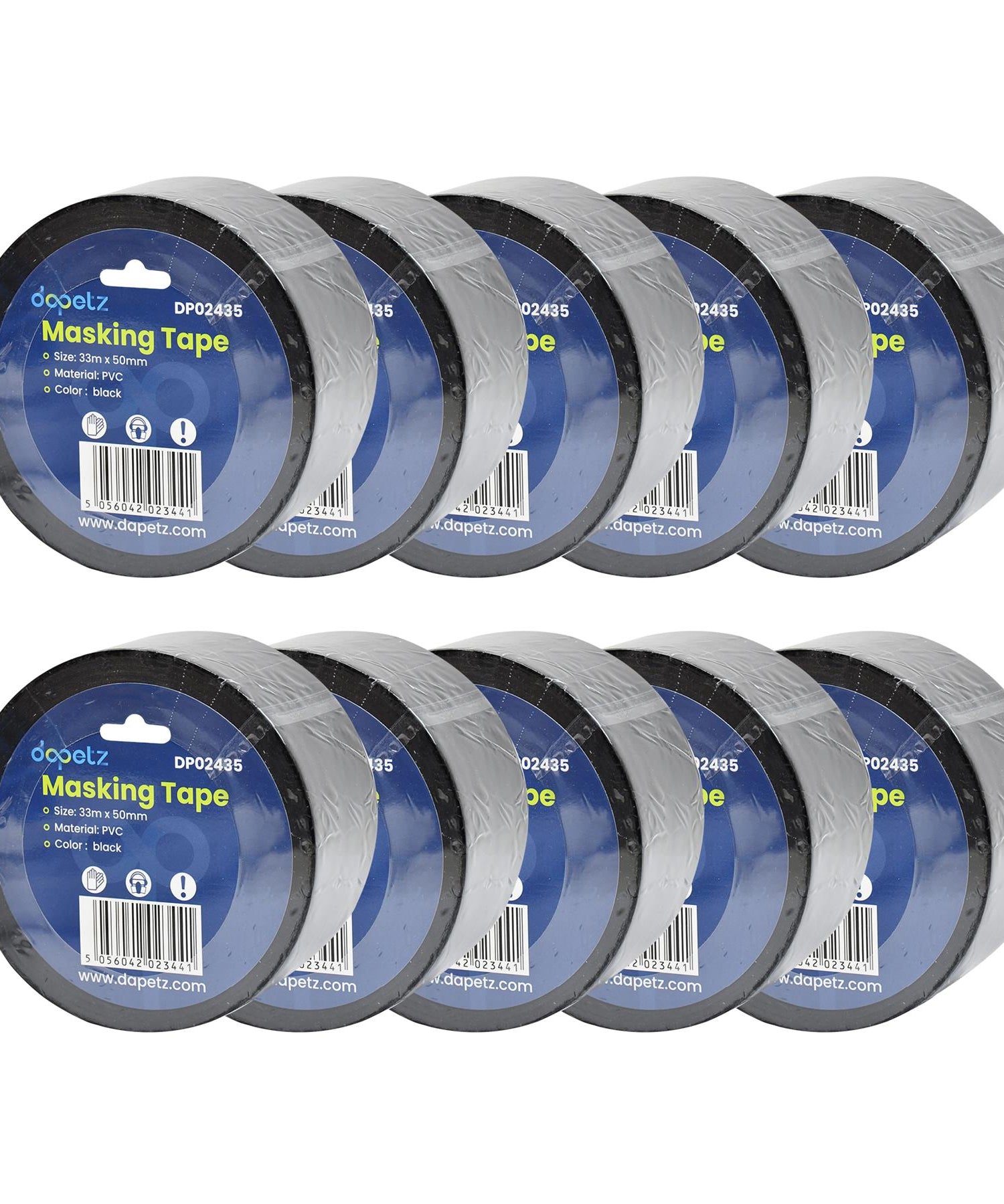 10PCS Wide Black PVC Electrical Tape 50mm x 33m Insulation Flame Retardant Long By Dapetz