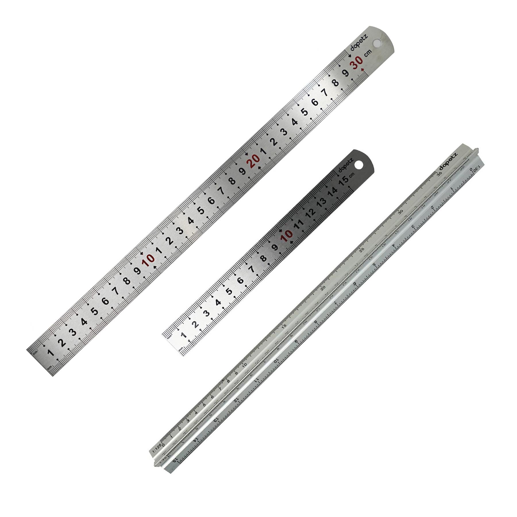 SCALE RULER Measure Rule Building Plans Stainless Steel 30cm By Dapetz