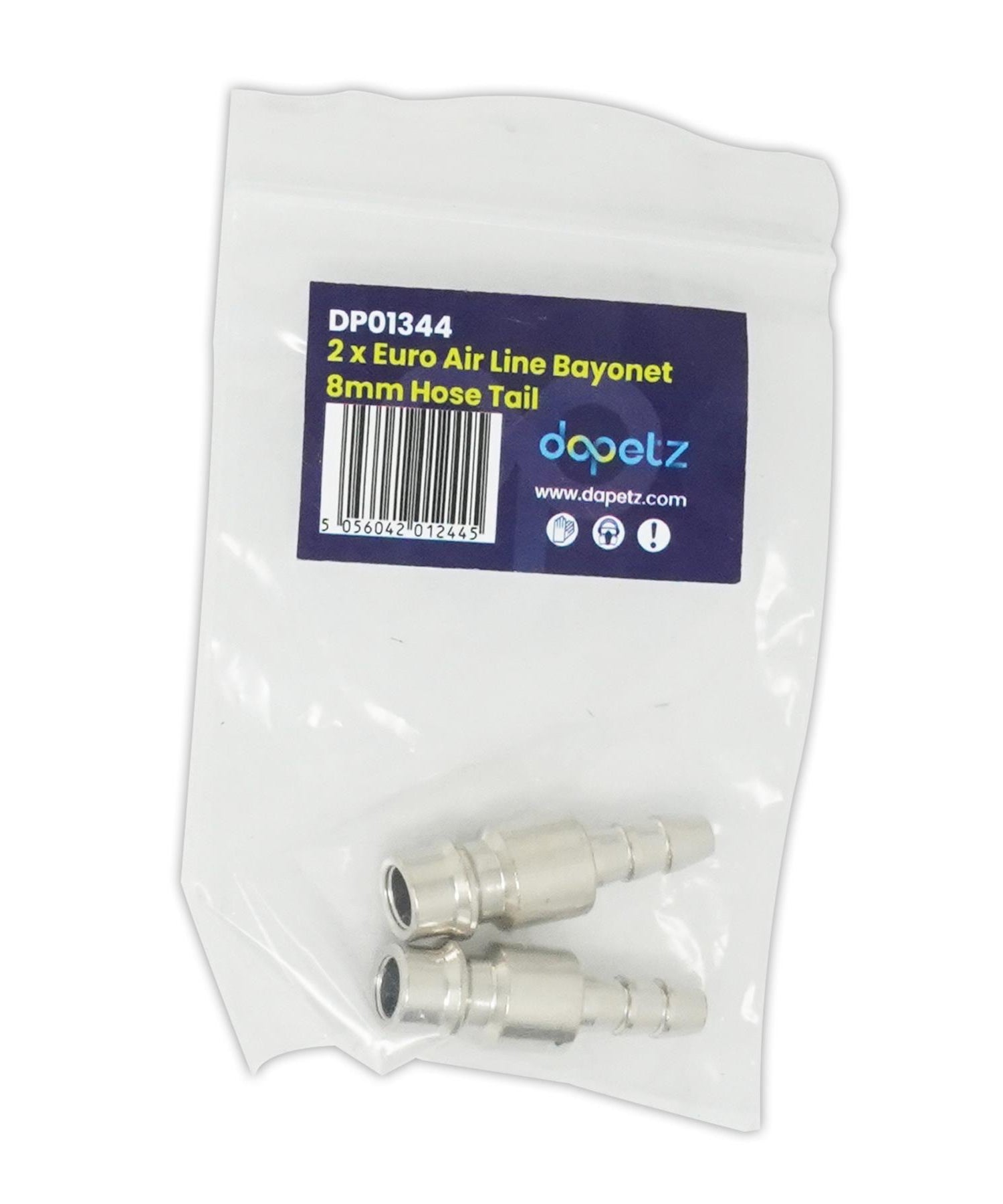 2x Male Euro Air Line Hose Fitting Connector Coupler Barb Bayonet Hose End 6mm