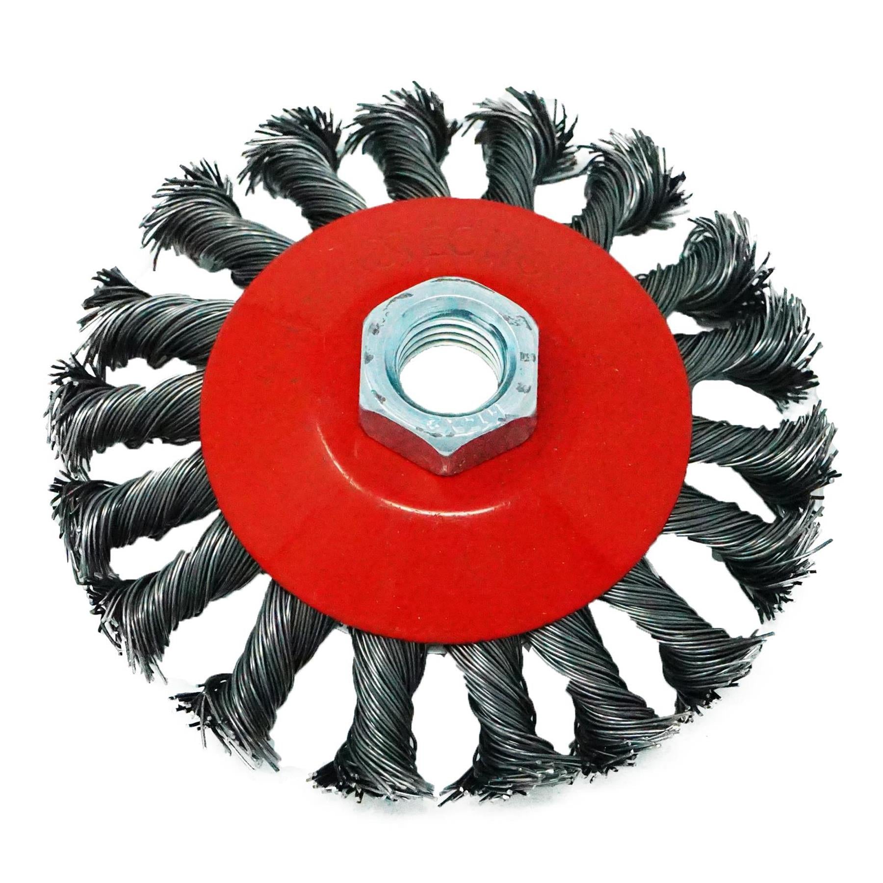 Twist Knot Wire Brush / Wheel 115mm For Angle Grinder Sanding M14 4" 100mm by Dapetz