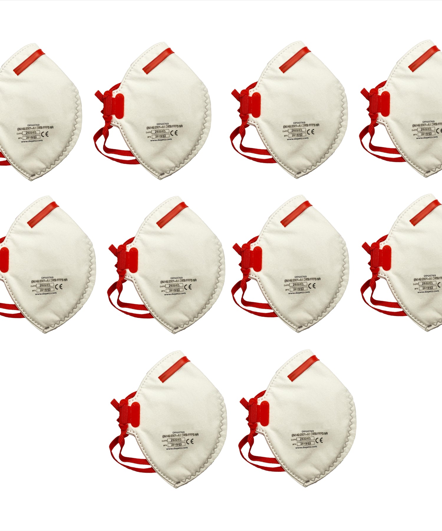 10Pc Face Mask Respirator Valved FFP3 by Dapetz