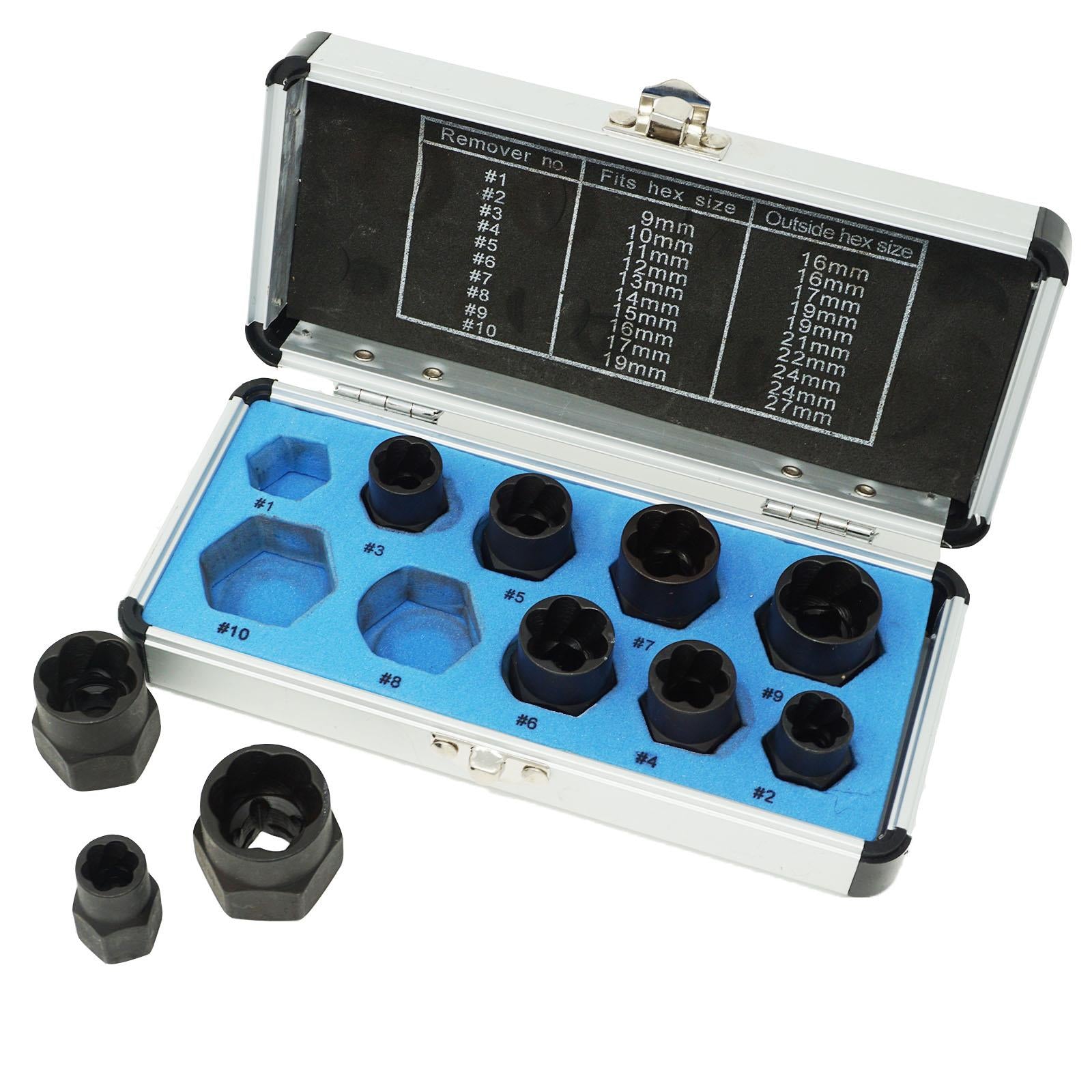 (Pack of 10) Grip & Twist Sockets | Locking Wheel Nut Remover for Damaged & Rounded Bolts by Dapetz