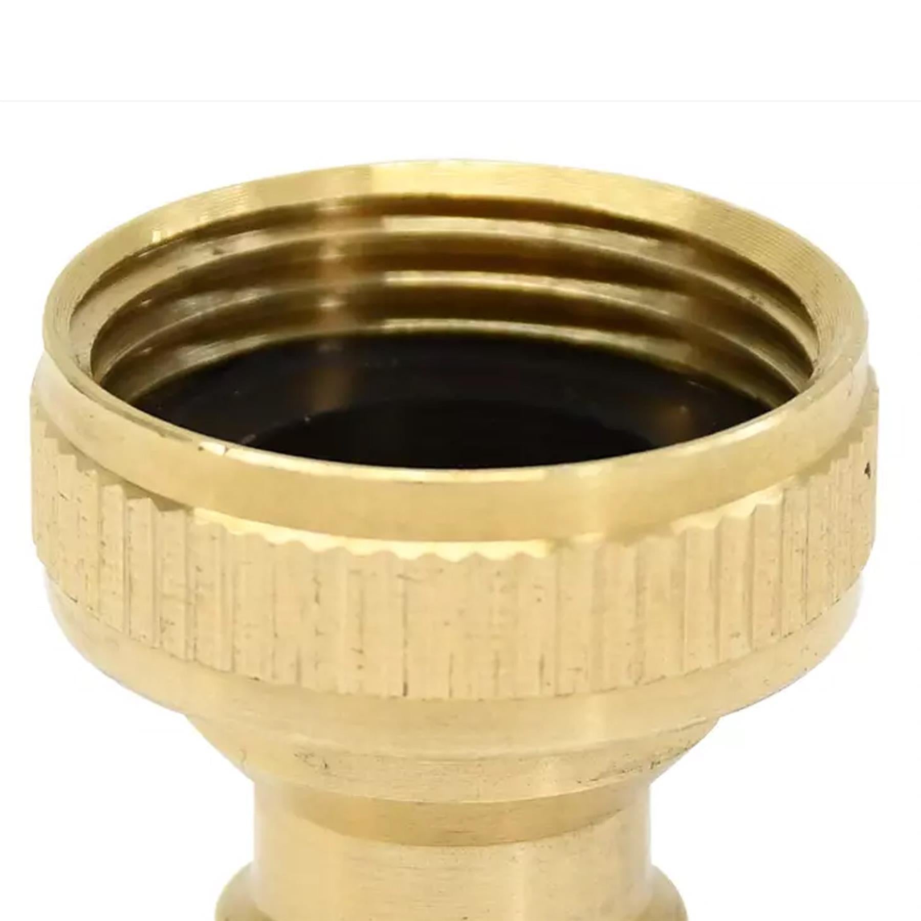 2x Brass Hose Tap Connector 3/4" Threaded Garden Water Pipe Adaptor Fitting By Dapetz