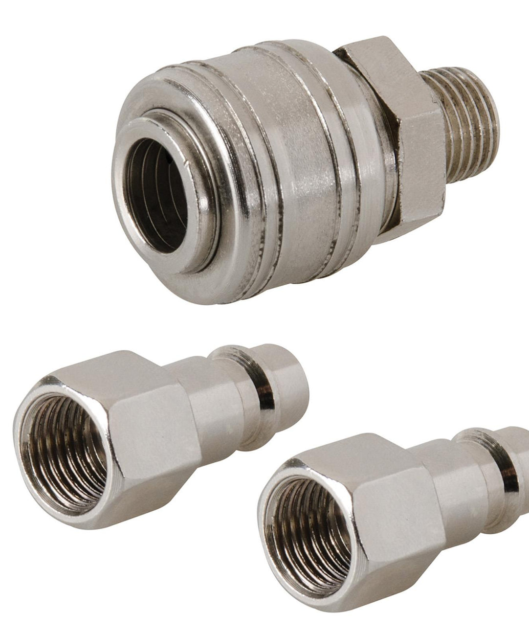 Euro Air Line Hose Fitting Connector Quick Release Coupler 1/4" BSP Bayonet 3Pcs