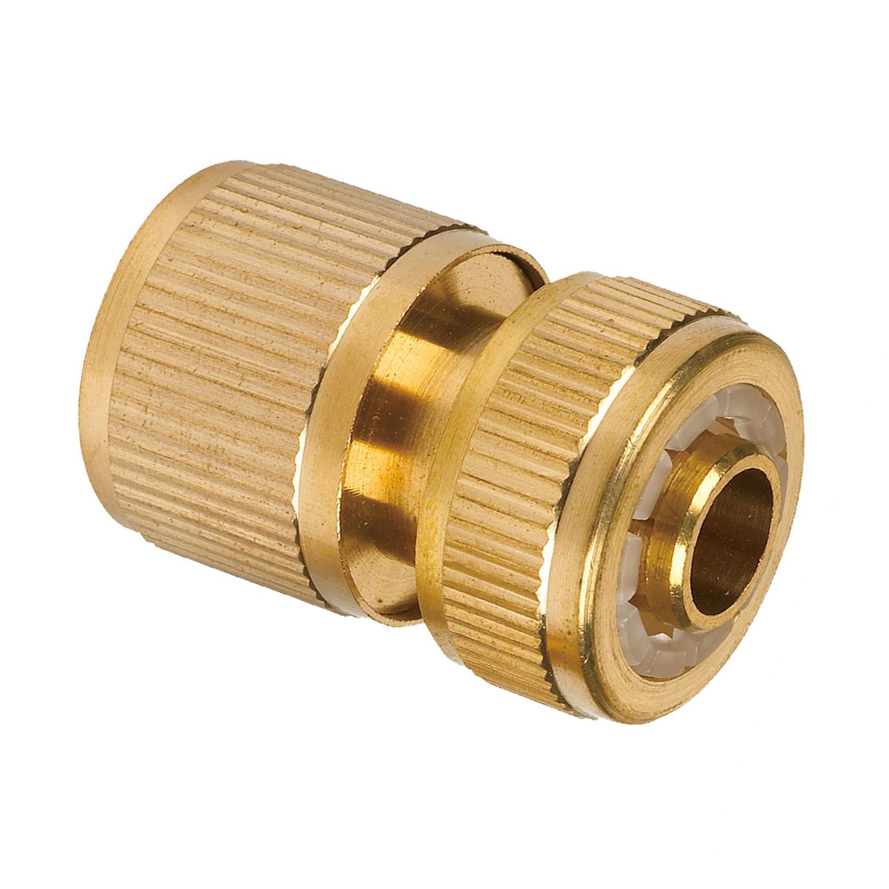 Brass Garden Hose Quick Connector 1/2" Female Pipe Built in Auto Water Stop by Daptez