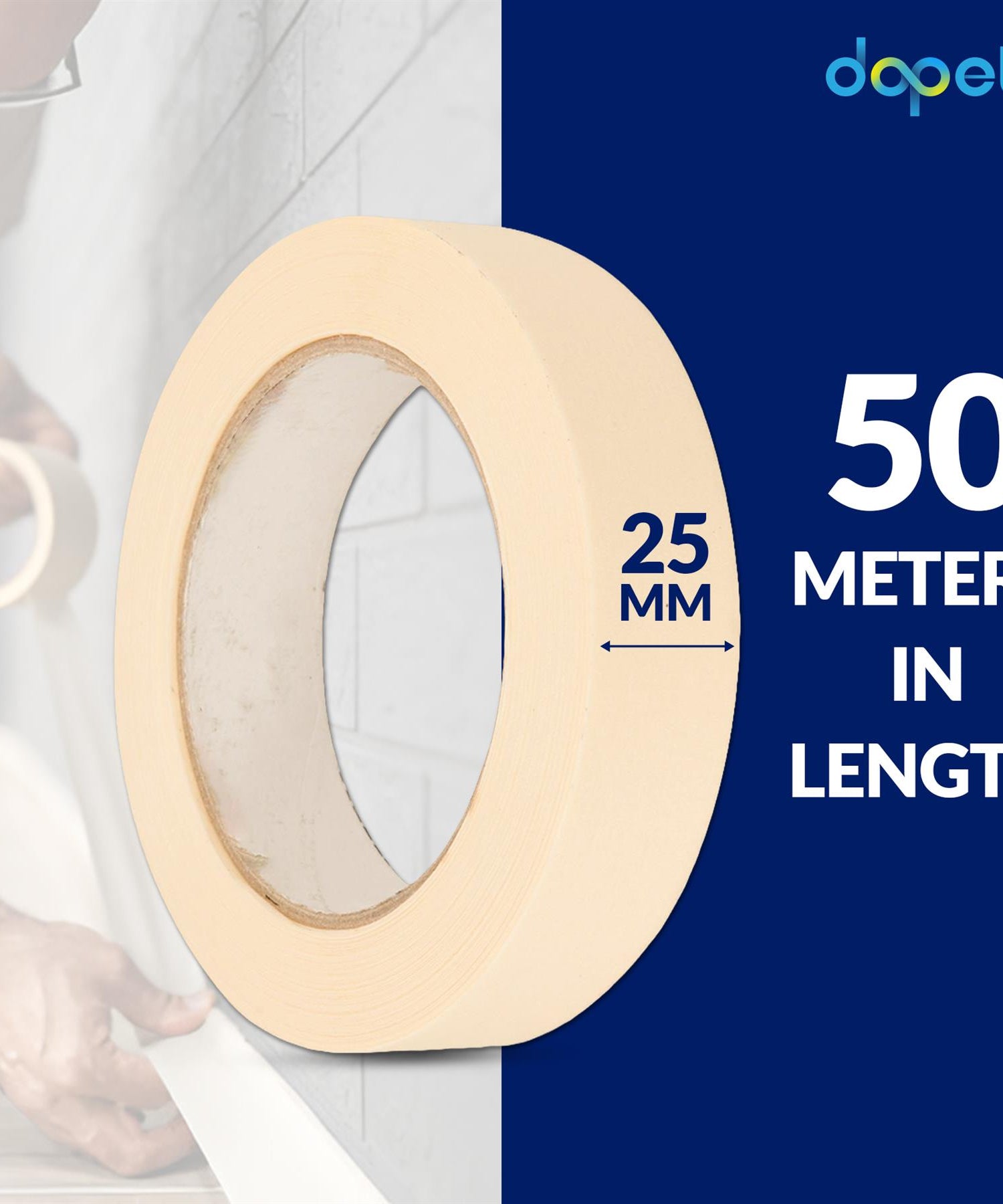 2PCS Masking Tape 25mm x 50m Professional Painting Automotive Auto Car White By Dapetz