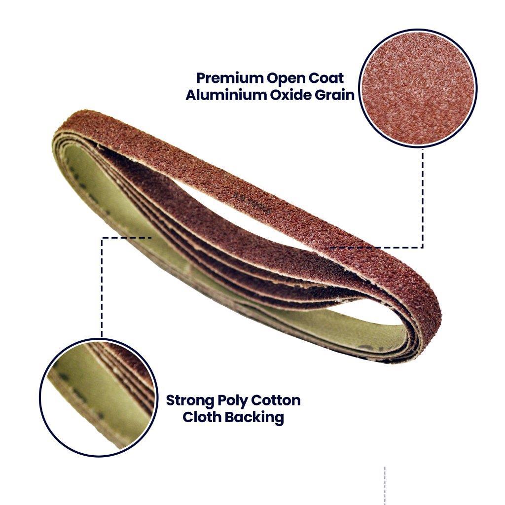 50Pcs Sanding Belts 330 x 10mm Aluminium Oxide 40 Grit For Bosch Makita Sander By Dapetz