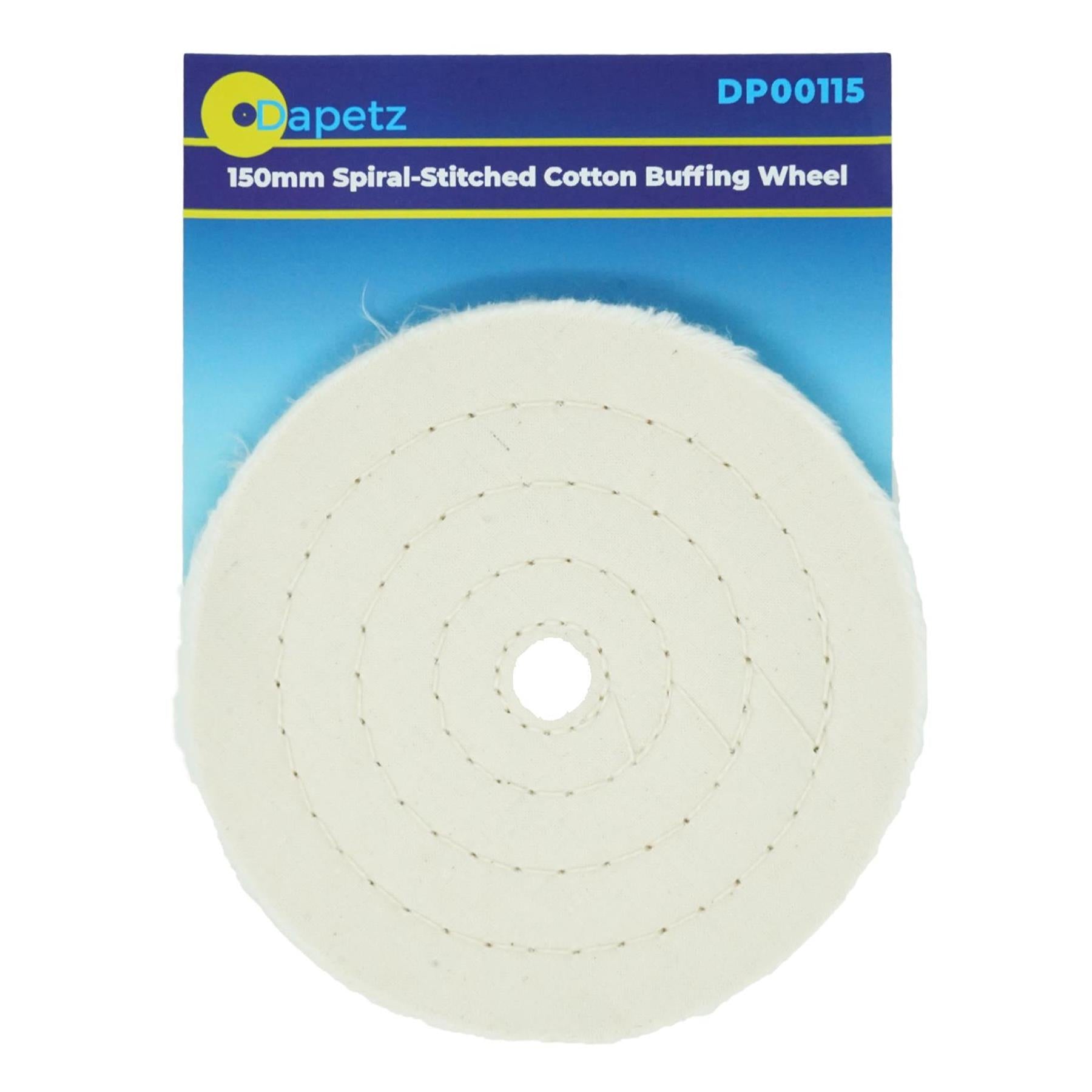 Dapetz Polishing Wheel Mop 150mm 6" Spiral Stitched Cotton Buffing Mop For Bench Grinder