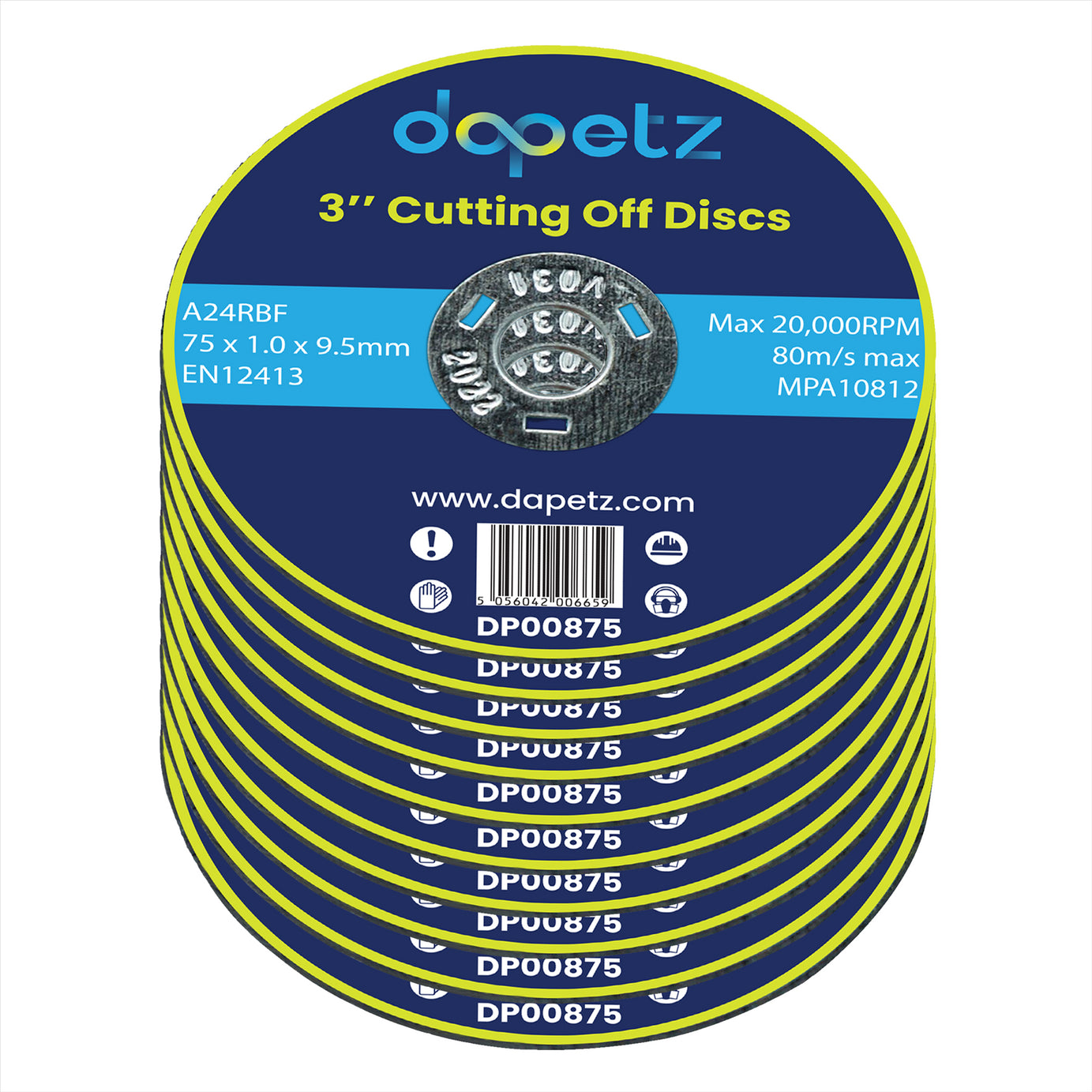 (Pack of 10) Metal Cutting Discs 75mm Angle Grinder Disc Stainless Steel by Dapetz