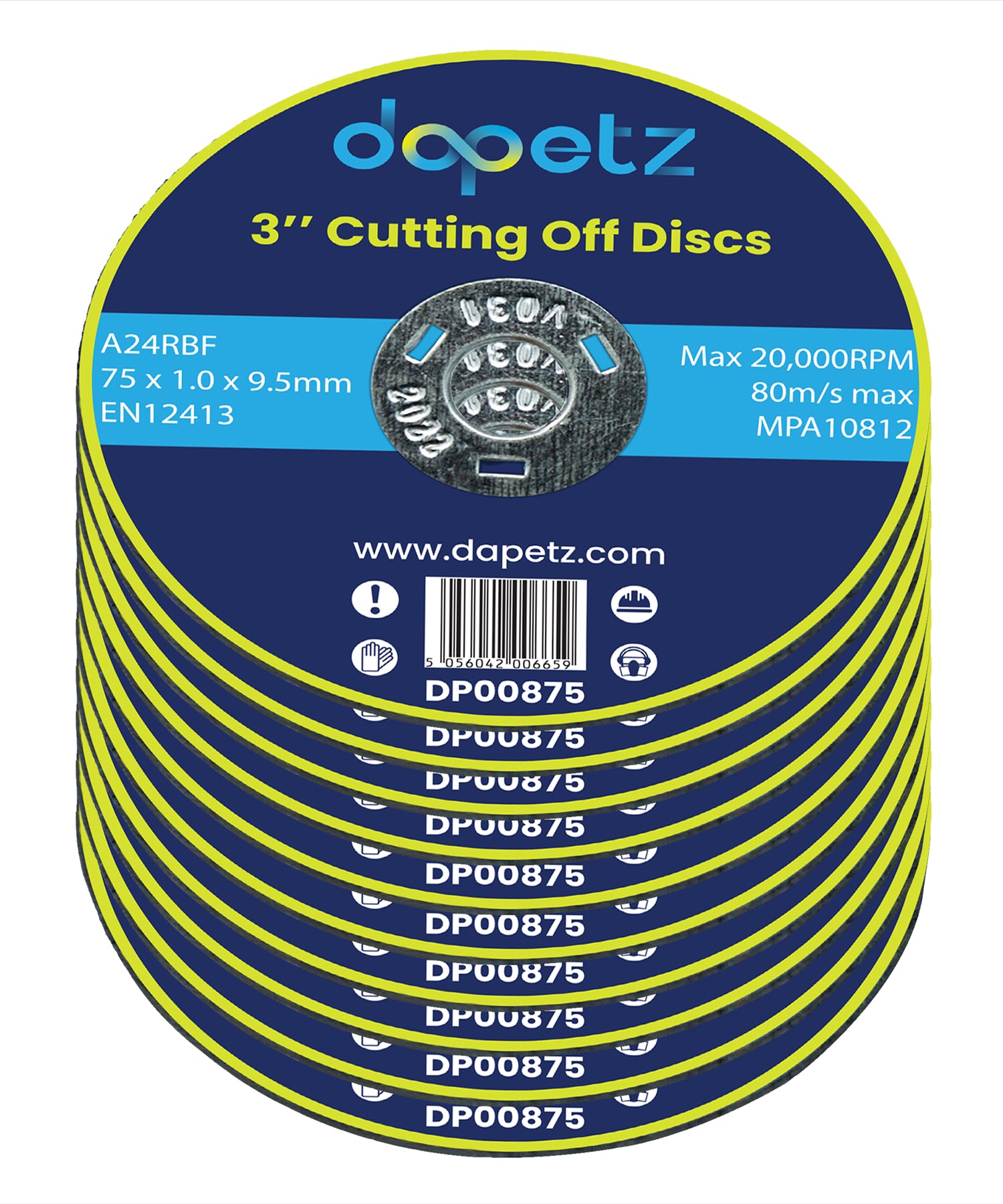 (Pack of 10) Metal Cutting Discs 75mm Angle Grinder Disc Stainless Steel by Dapetz