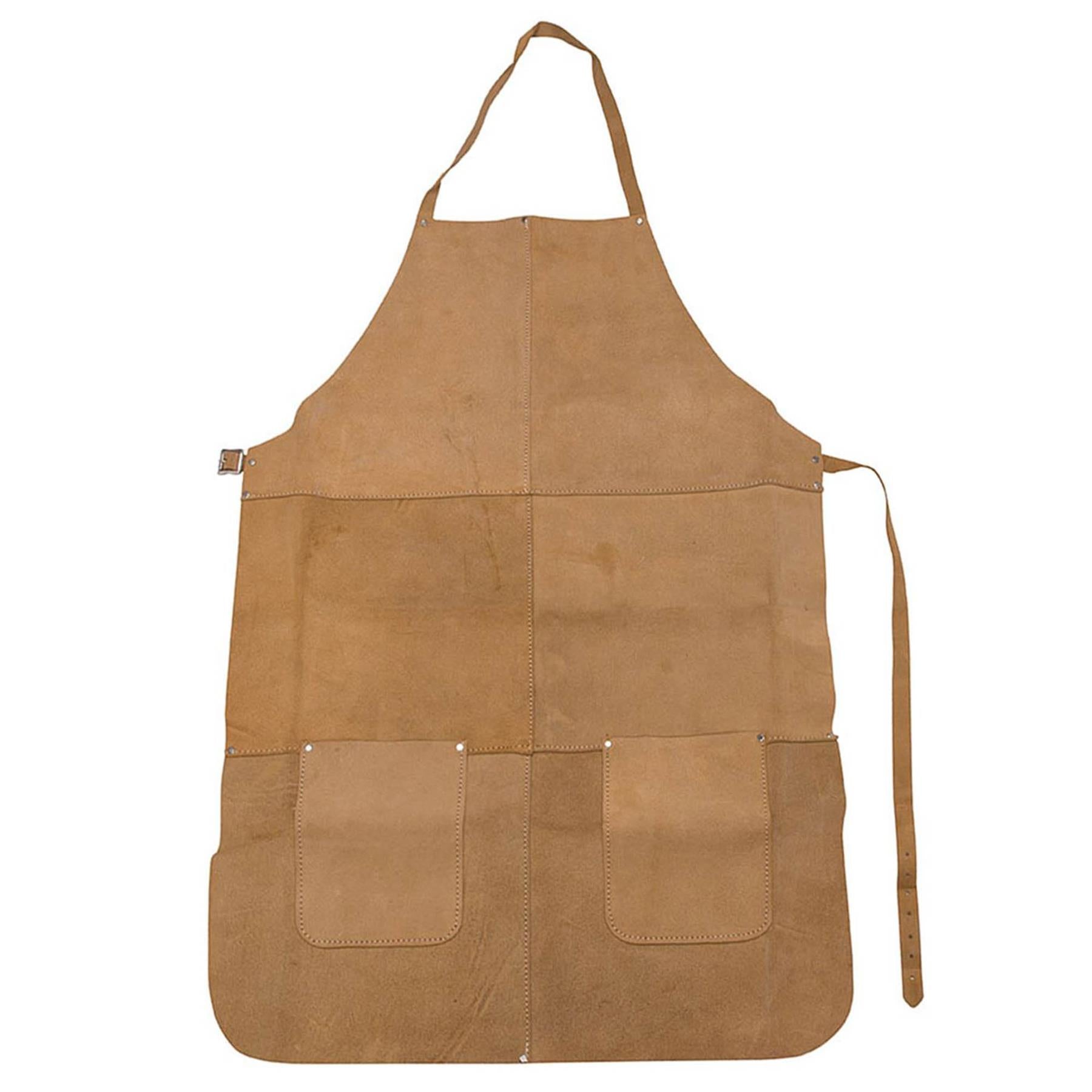 Apron & Gauntlets Gloves Leather Welders Welding Heavy Duty Leather Brown Red By Dapetz