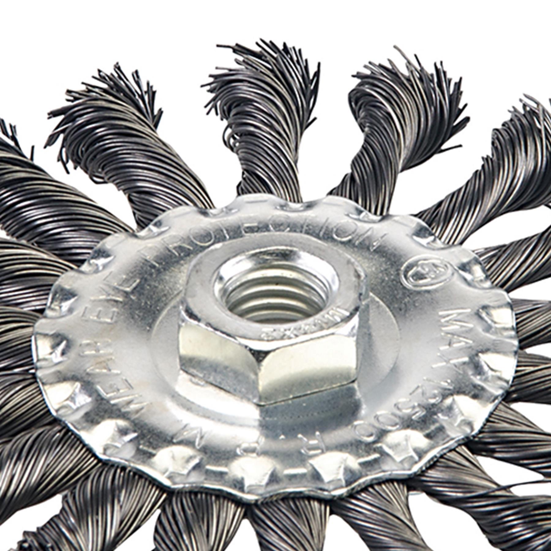 Twist Knot Wire Wheel Brush 115mm 125mm Steel Rust Scale Removal Slag by Dapetz