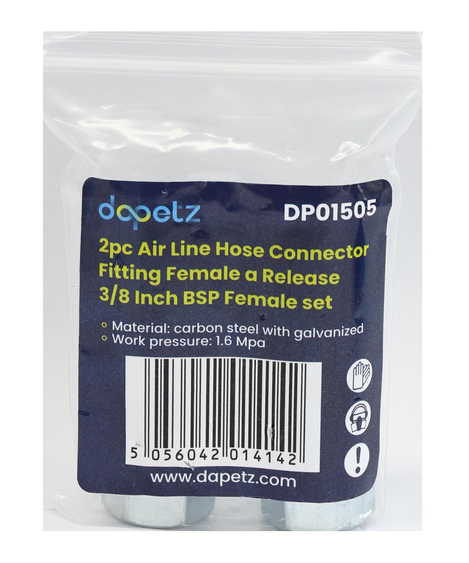 Vertex Air Line Fitting Quick Release Compressor Air Hose 3/8" Female Thread 2PC