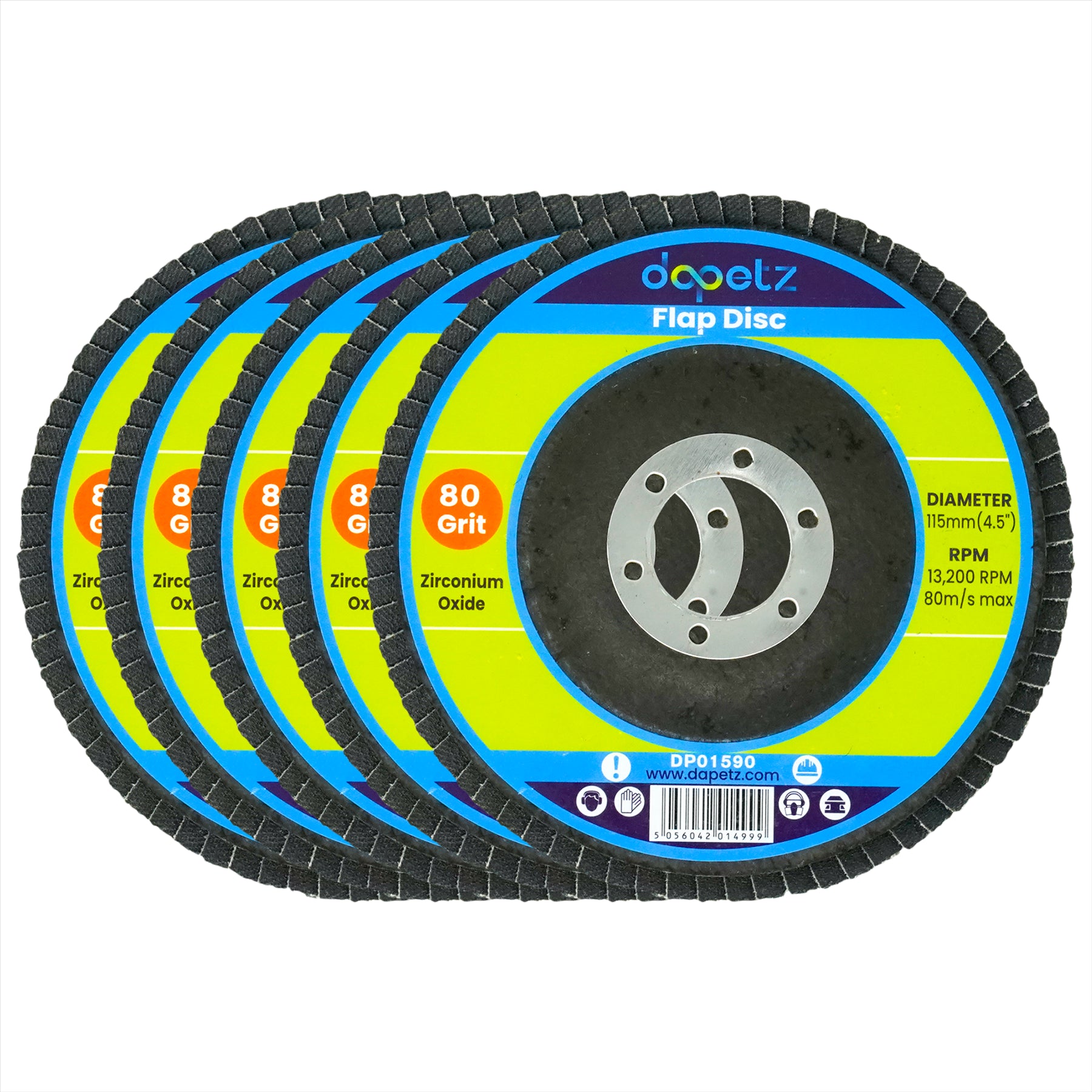 10pcs Flap Grinding Sanding Discs 115mm 4.5" 40/80 Grit Angle Wheel by Dapetz