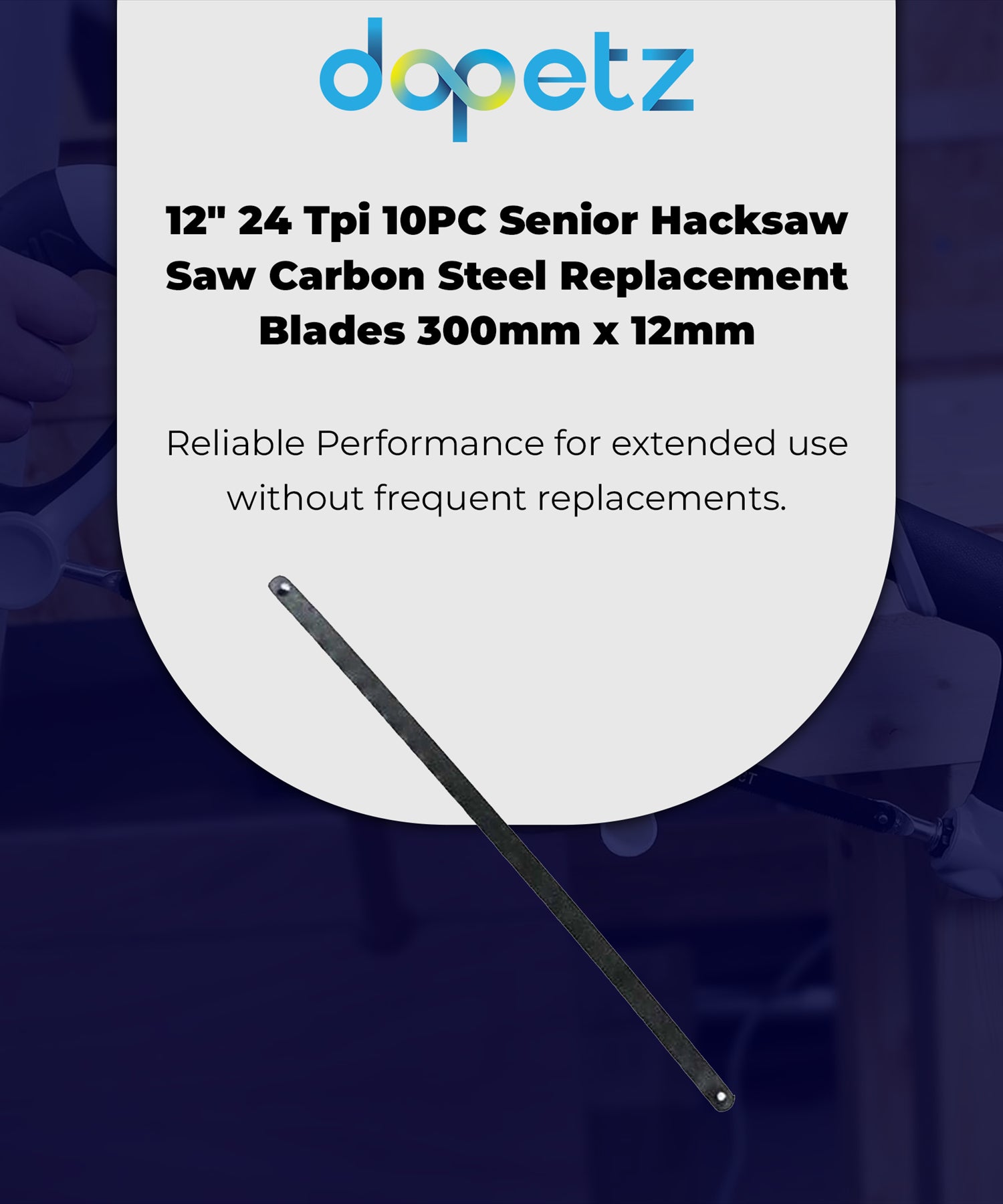 10X Bi-Metal Sandflex Hacksaw Blades 12" 300mm  24 TPI Shatter Proof By Dapetz