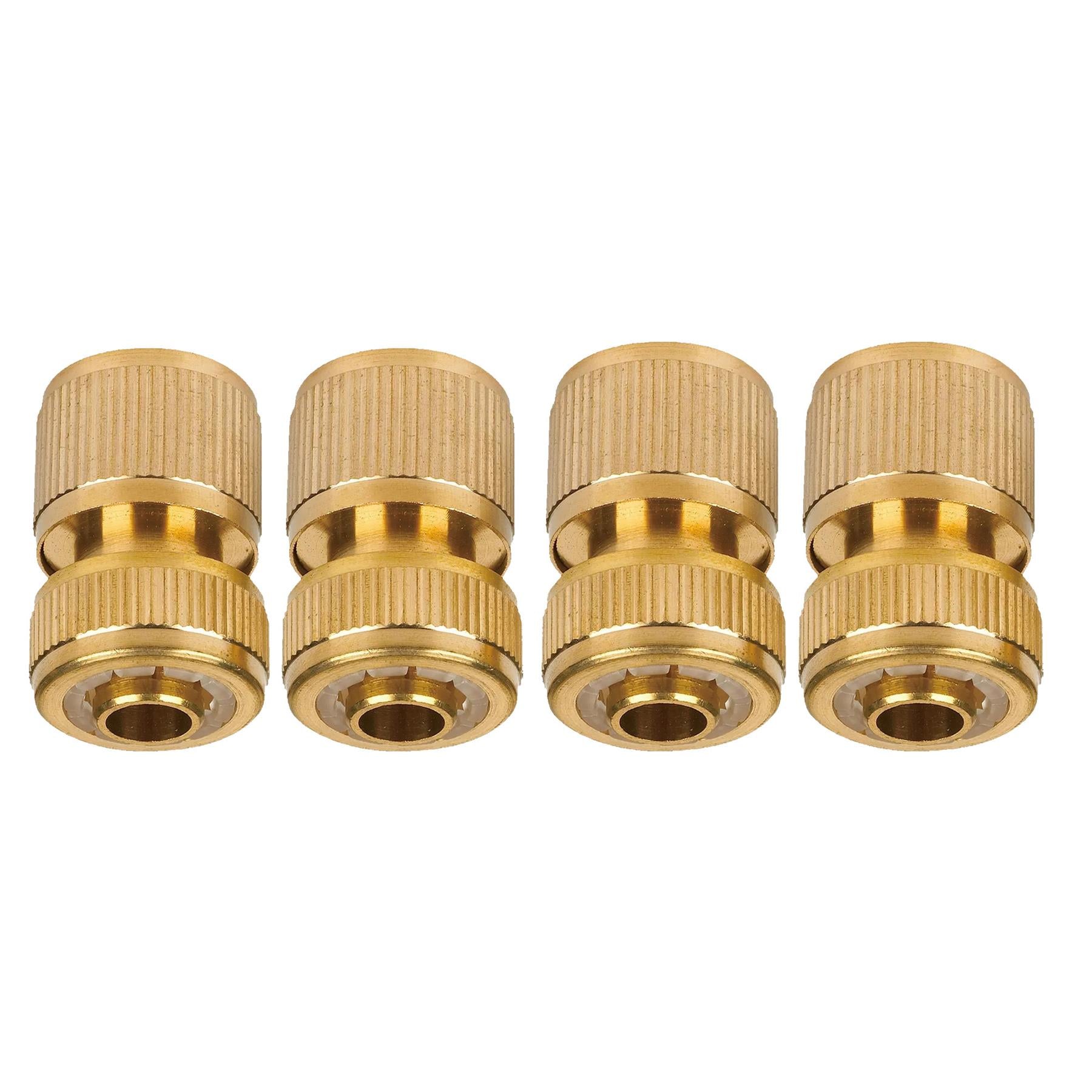 Brass Tap Connector 4pcs 1/2" Female Quick Connector Water Fit Hose Pipe Tap