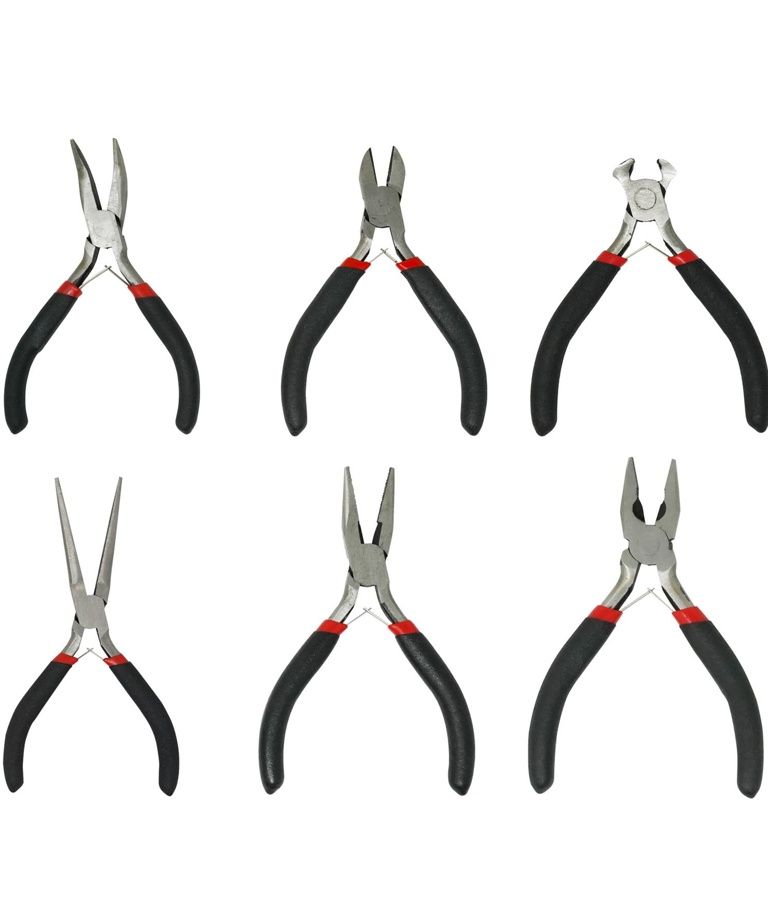 6PCS Mini Pliers Set Combination Long Nose Bent Nose Side End Cutting Tools By Dapetz