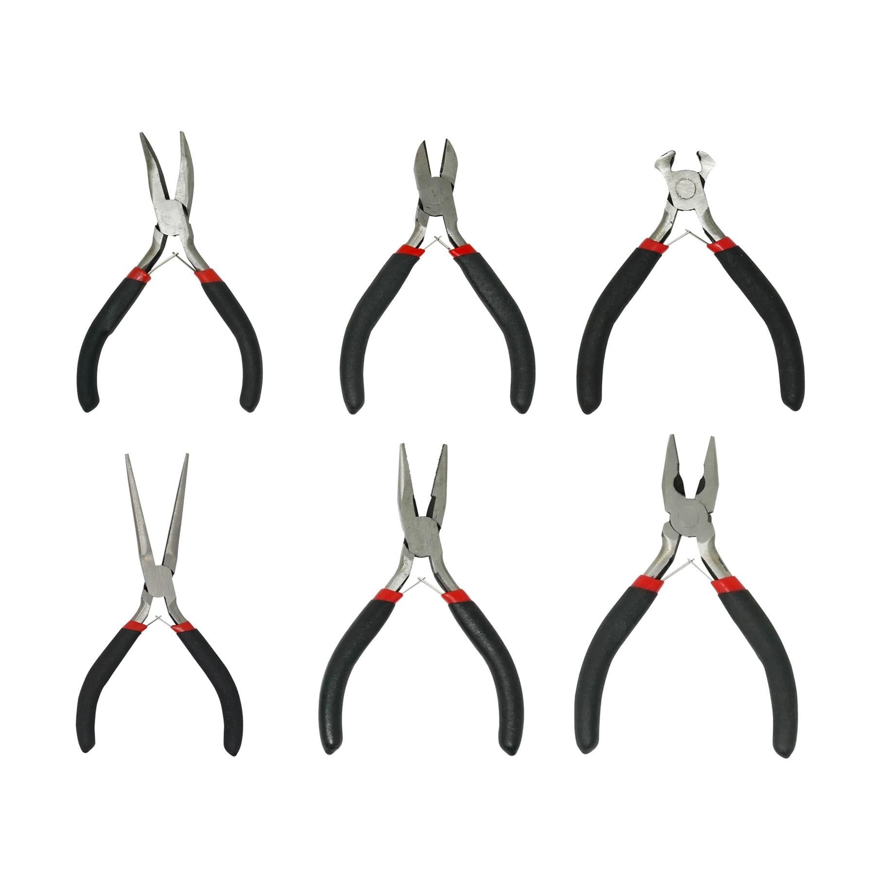 6PCS Mini Pliers Set Combination Long Nose Bent Nose Side End Cutting Tools By Dapetz