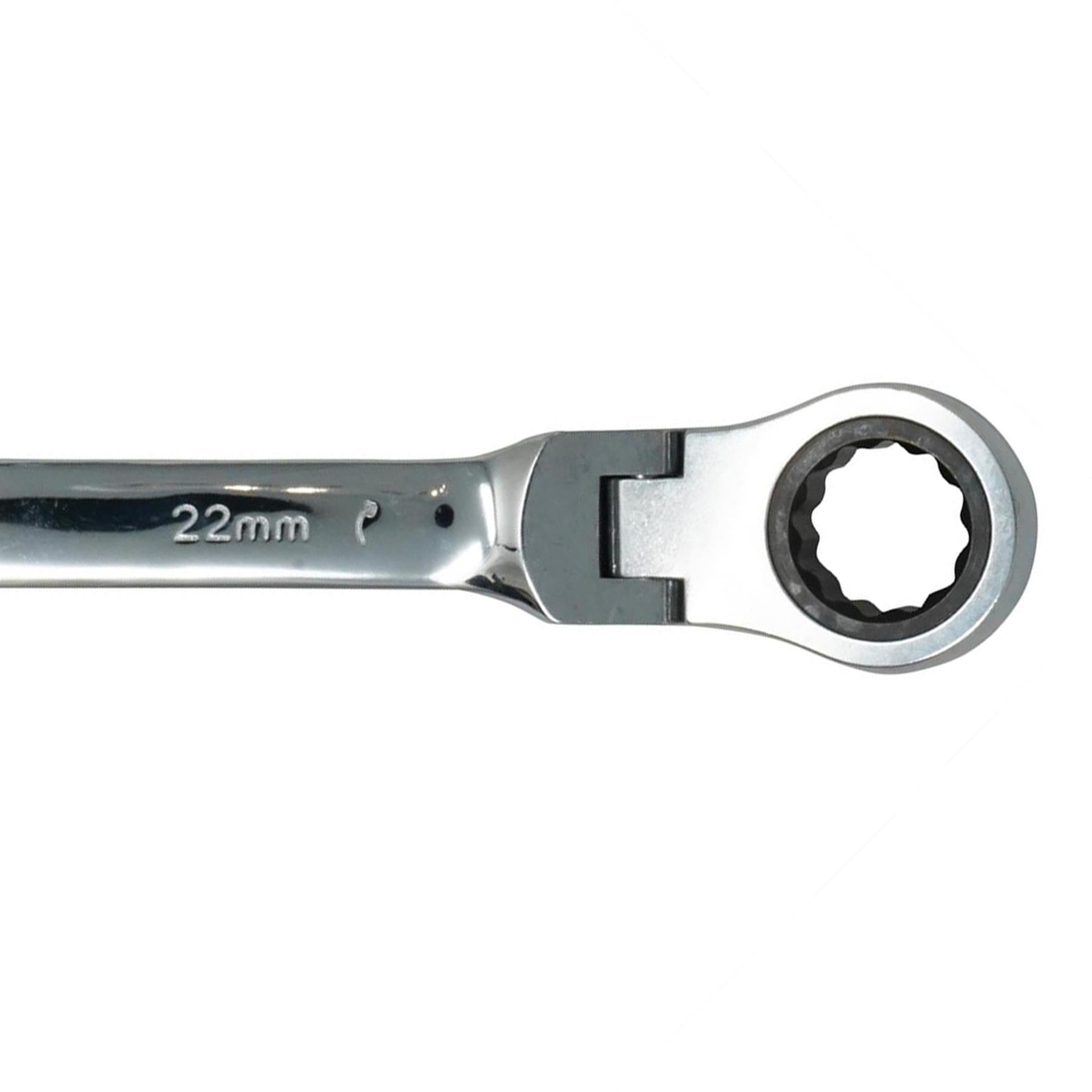 22mm Flexible Head Ratchet Metric Spanner Open End & Ring Guaranteed - Dapetz