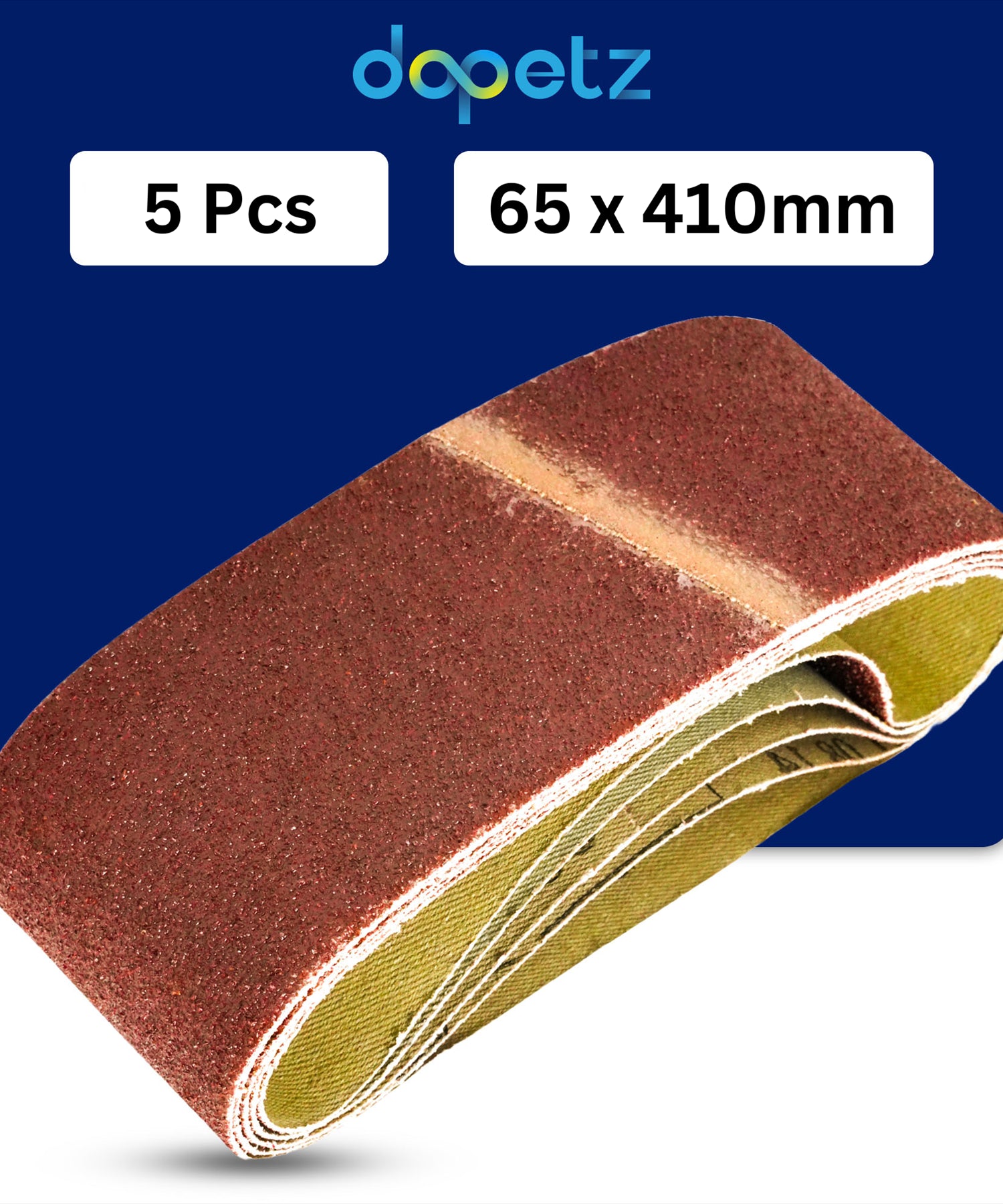 Sander Sanding Belts Power Tool 65mm X 410mm 120 Grit Coarse 5PCS By Dapetz