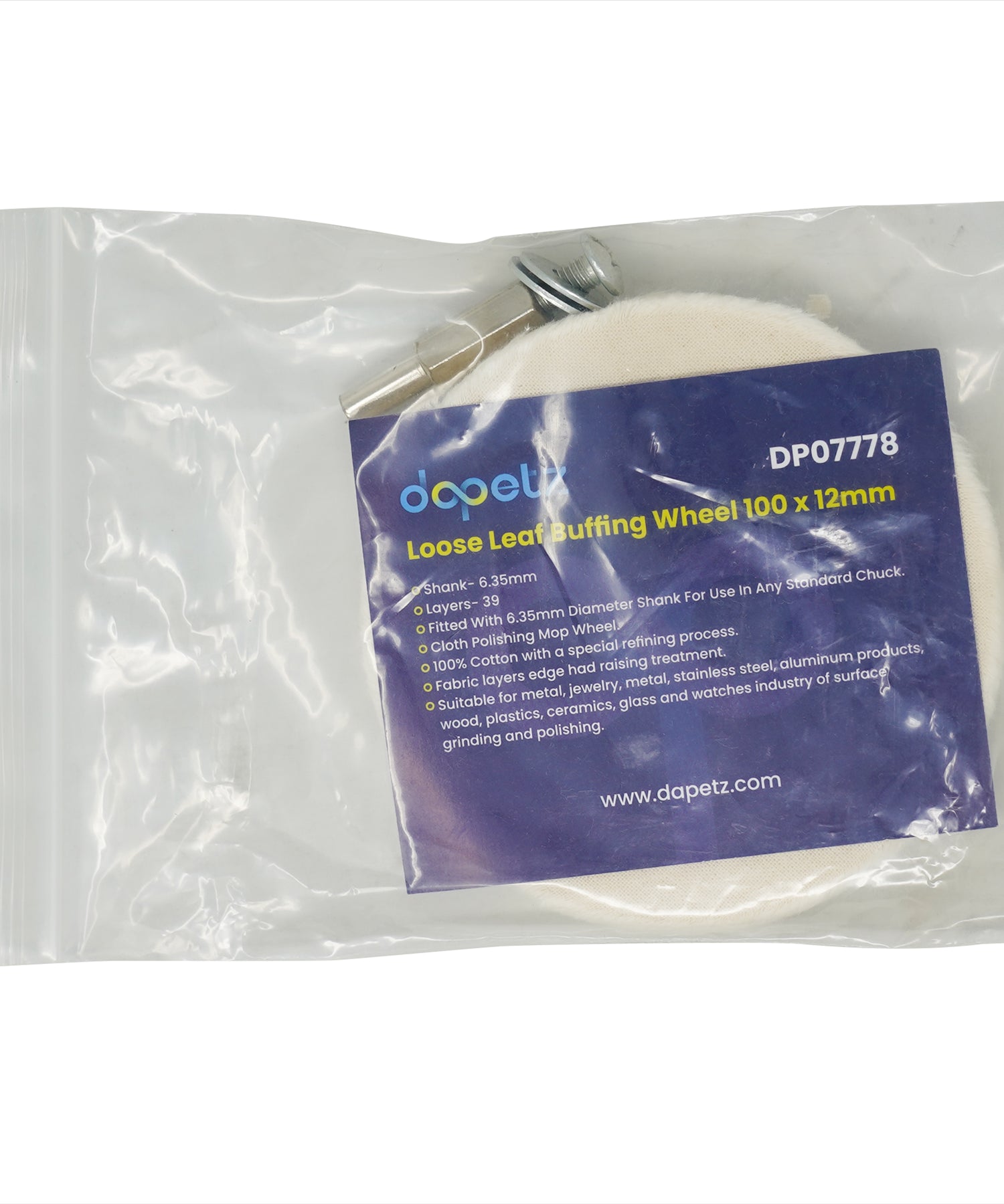 Cloth Polishing Mop wheel Pad For Power/Battery Drill Buffing Grinder 2PC 4'' 100mm By Dapetz