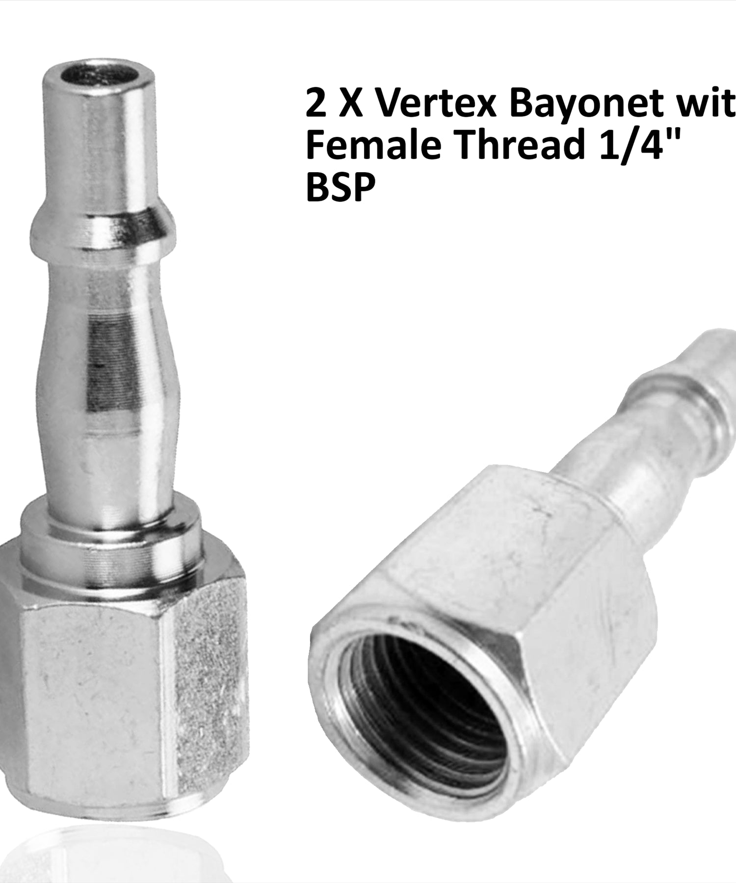 Air Line Hose Fitting Connector Female 1/4" Thread Bayonet For PCL Vertex 2Pcs