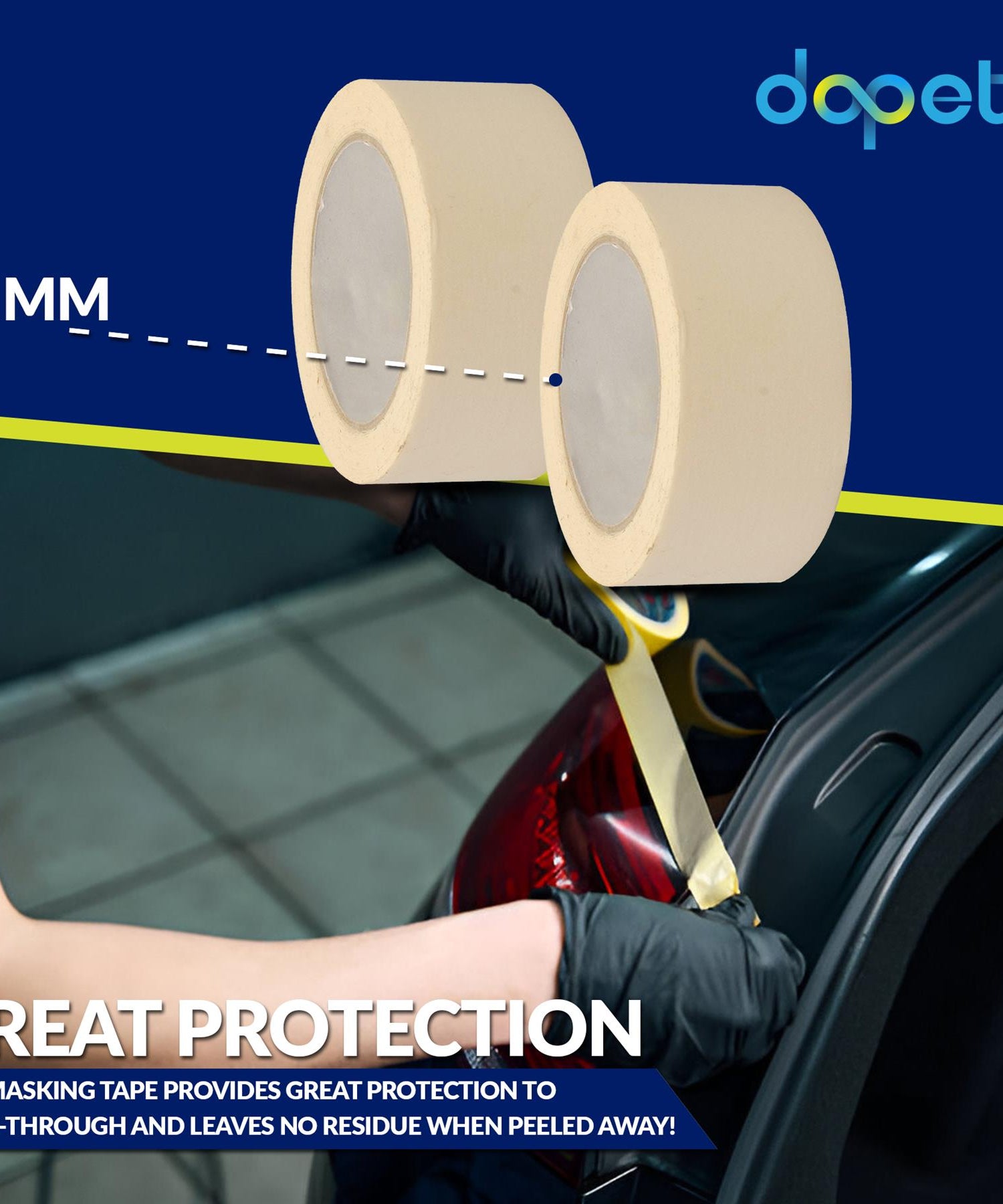 36 Rolls-UV-Resistant-White-Painters-Clean-Peel-Masking Tape 50mm x 50m By Dapetz