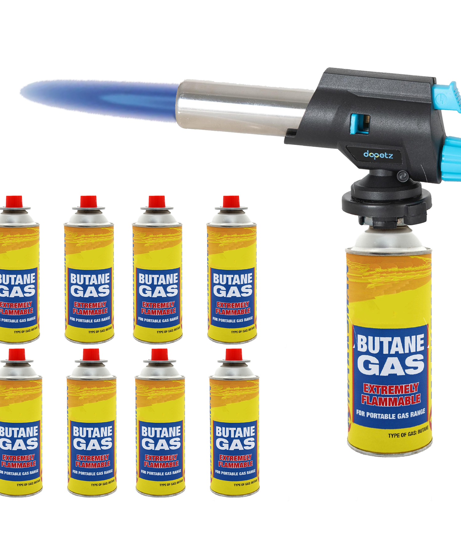 Butane Gas Blow Adjustable Flame Chef Creme Brulee Cooking Soldering 8 Gas Can