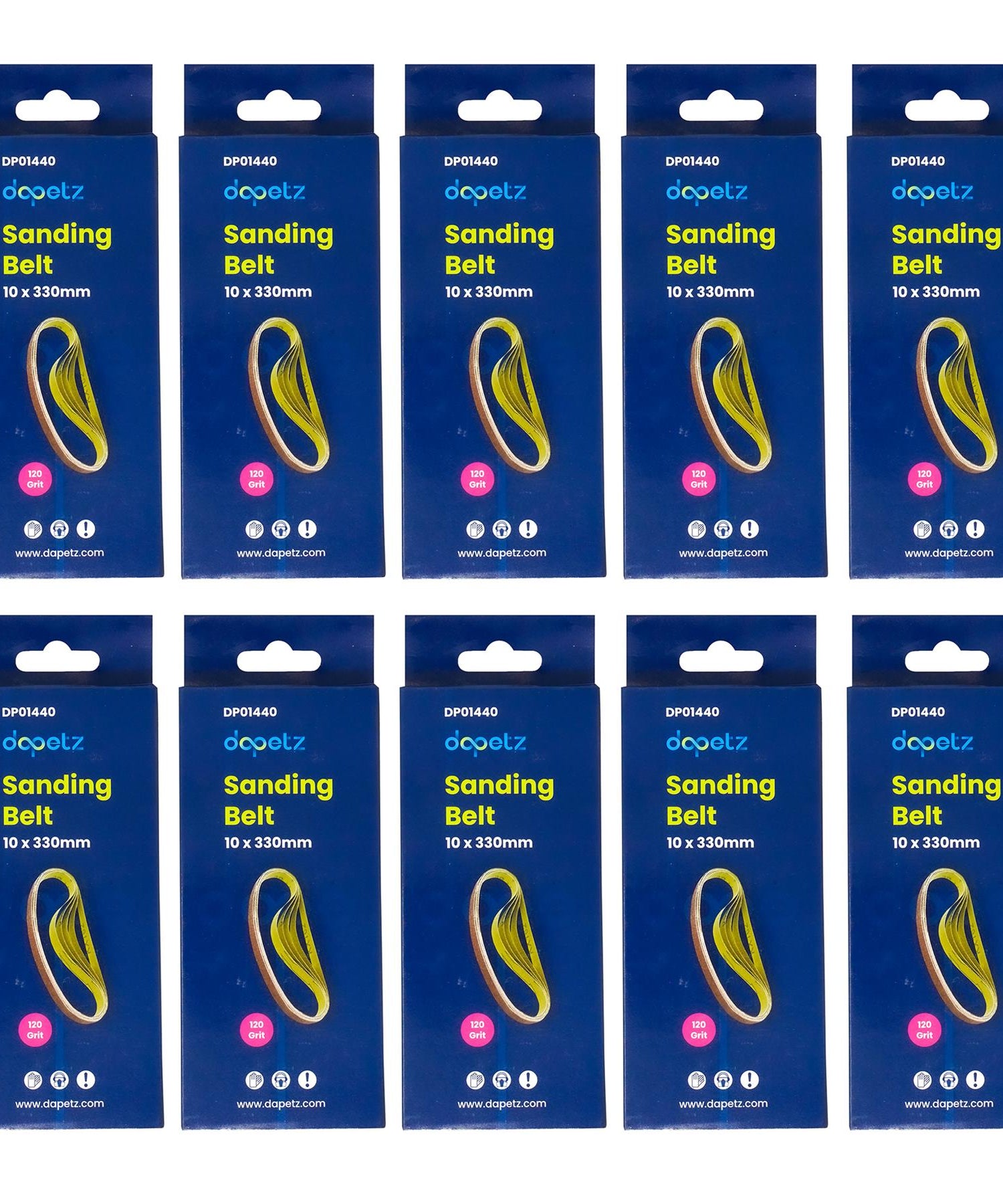 50Pcs Sanding Belts 330 x 10mm Aluminium Oxide 120 Grit For Bosch Makita Sander By Dapetz