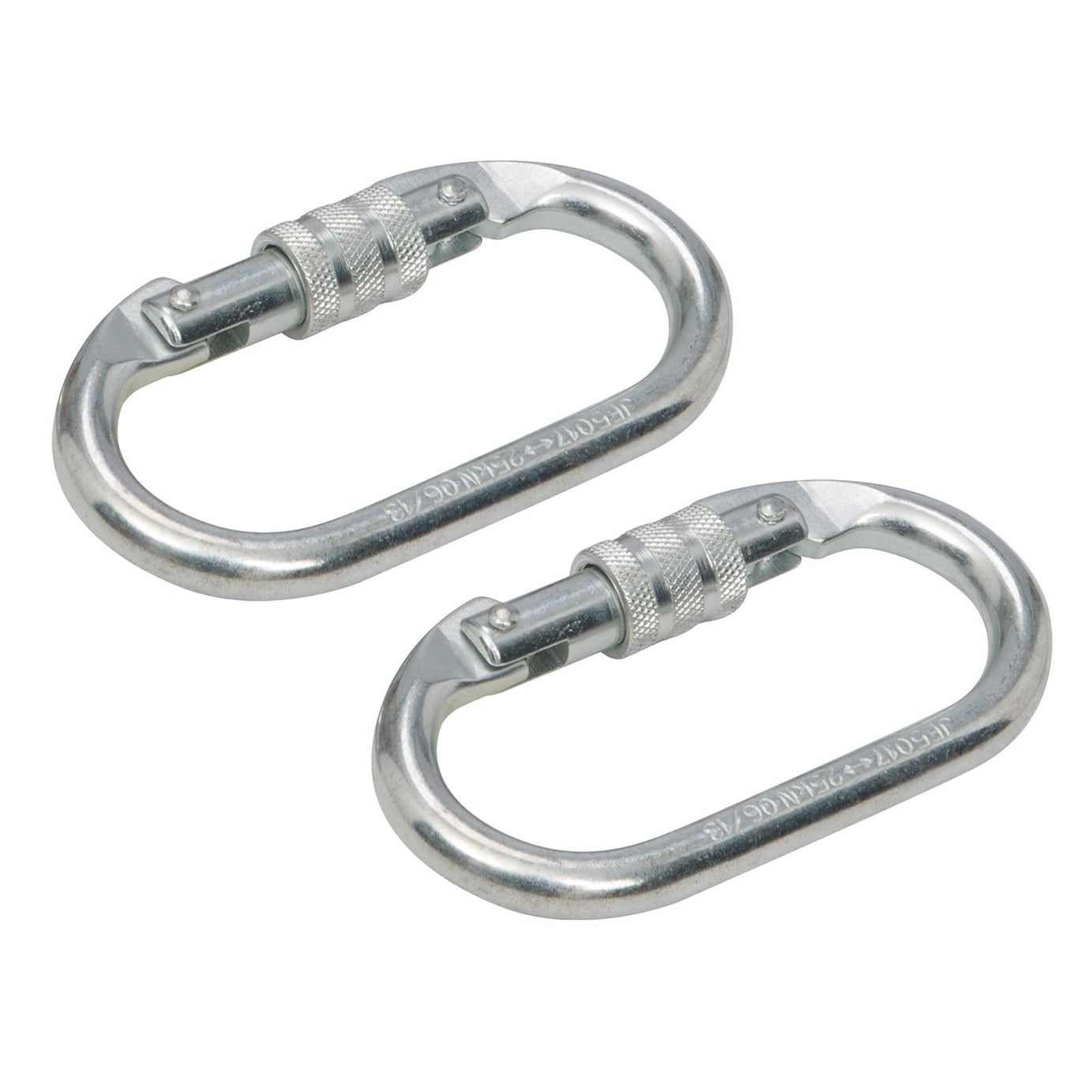 2 x Screw Lock Carabiner Karabiner Clip Hook Heavy Duty Scaffold Climbing 25kn