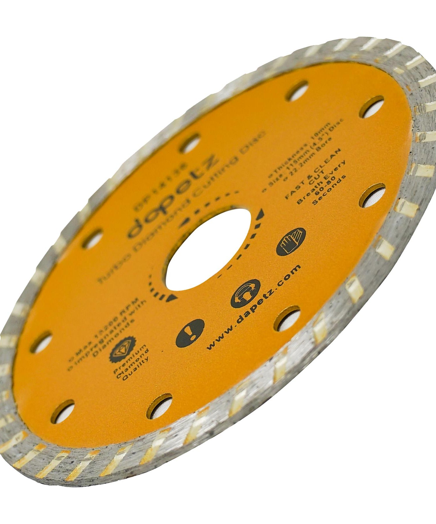 (Pack of 2) Angle Grinder Disc Thin Diamond Dry Cutting Disc Porcelain Tile Turbo 115mm 4.5" by Daptez