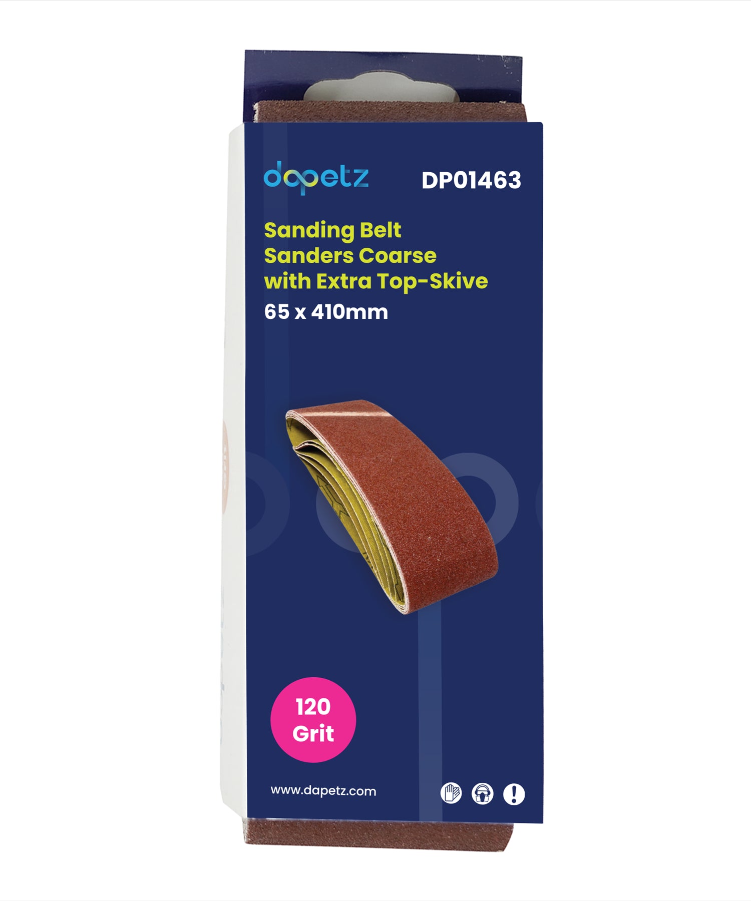 Sander Sanding Belts Power Tool 65mm X 410mm 120 Grit Coarse 5PCS By Dapetz