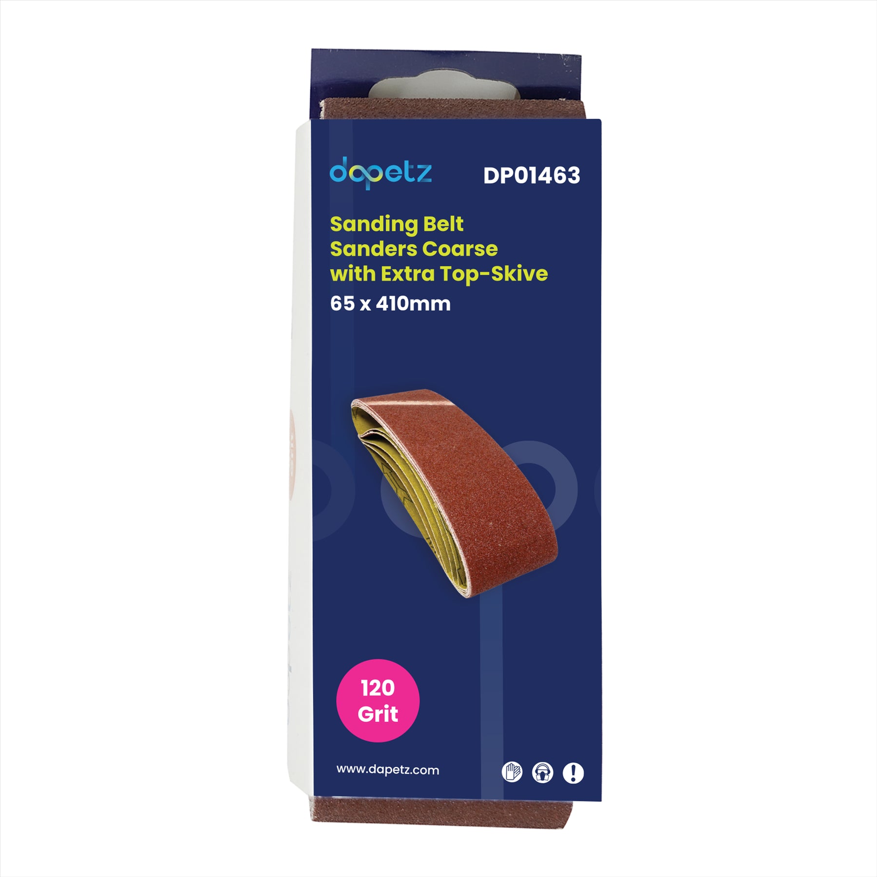 Sander Sanding Belts Power Tool 65mm X 410mm 120 Grit Coarse 5PCS By Dapetz