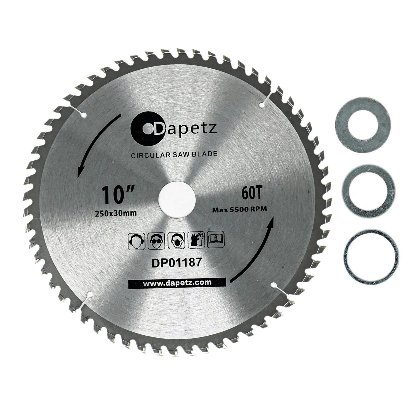 2x 250mm Tct Circular Wood Saw Blade 10" 40t & 60t Cutting Disc 30 Bore By Dapetz