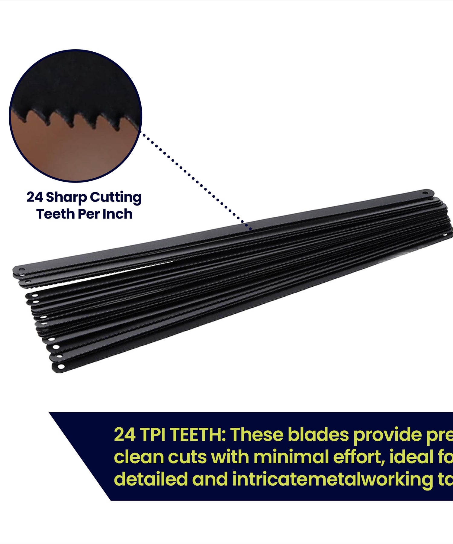 12PCS Hacksaw Blades 300mm 12" Heavy Duty Shatter Proof Bi-Metal 24 TPI By Dapetz