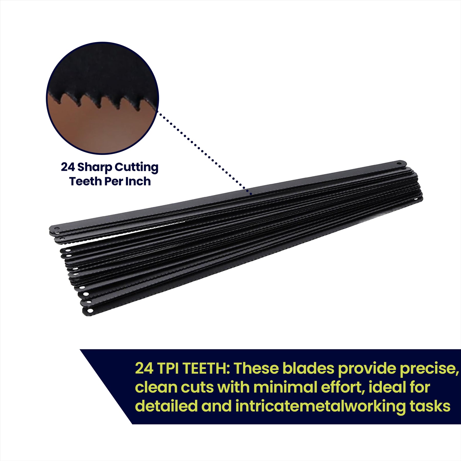 12PCS Hacksaw Blades 300mm 12" Heavy Duty Shatter Proof Bi-Metal 24 TPI By Dapetz