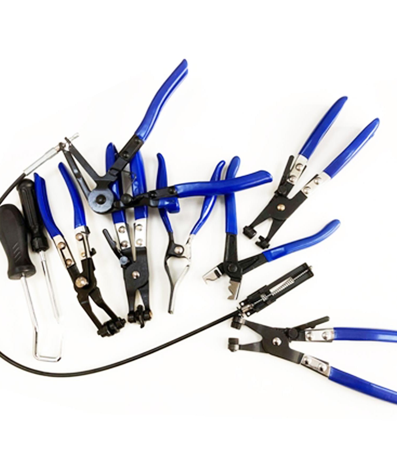 9 Pc Hose Clamp Pliers Removal Garage Tool Set Swivel Jaw Flat Band by Dapetz