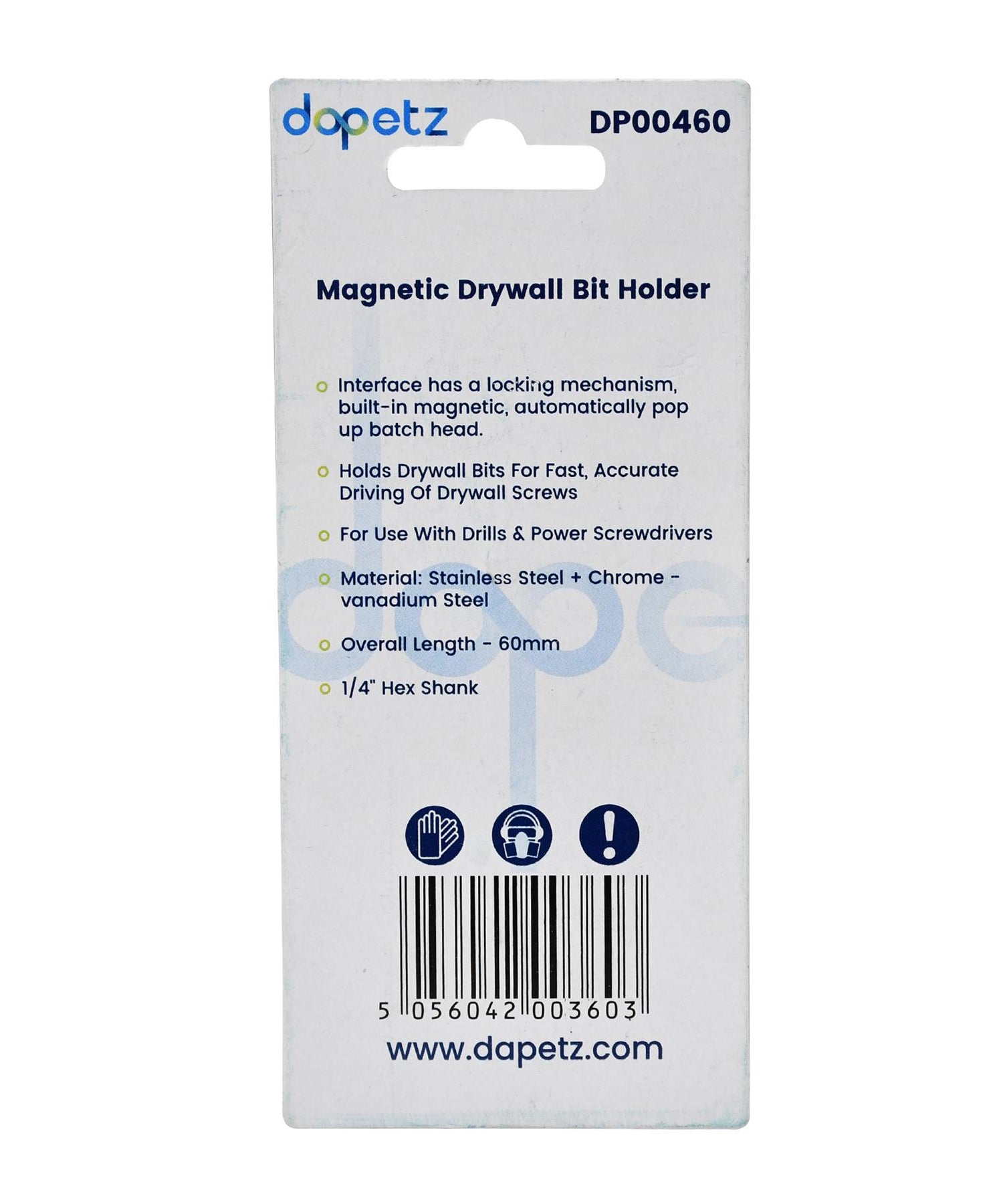 2 x Magnetic Drywall Screw Bit Holder 1/4inch Hex Shank Drill Screw 60mm Length By Dapetz