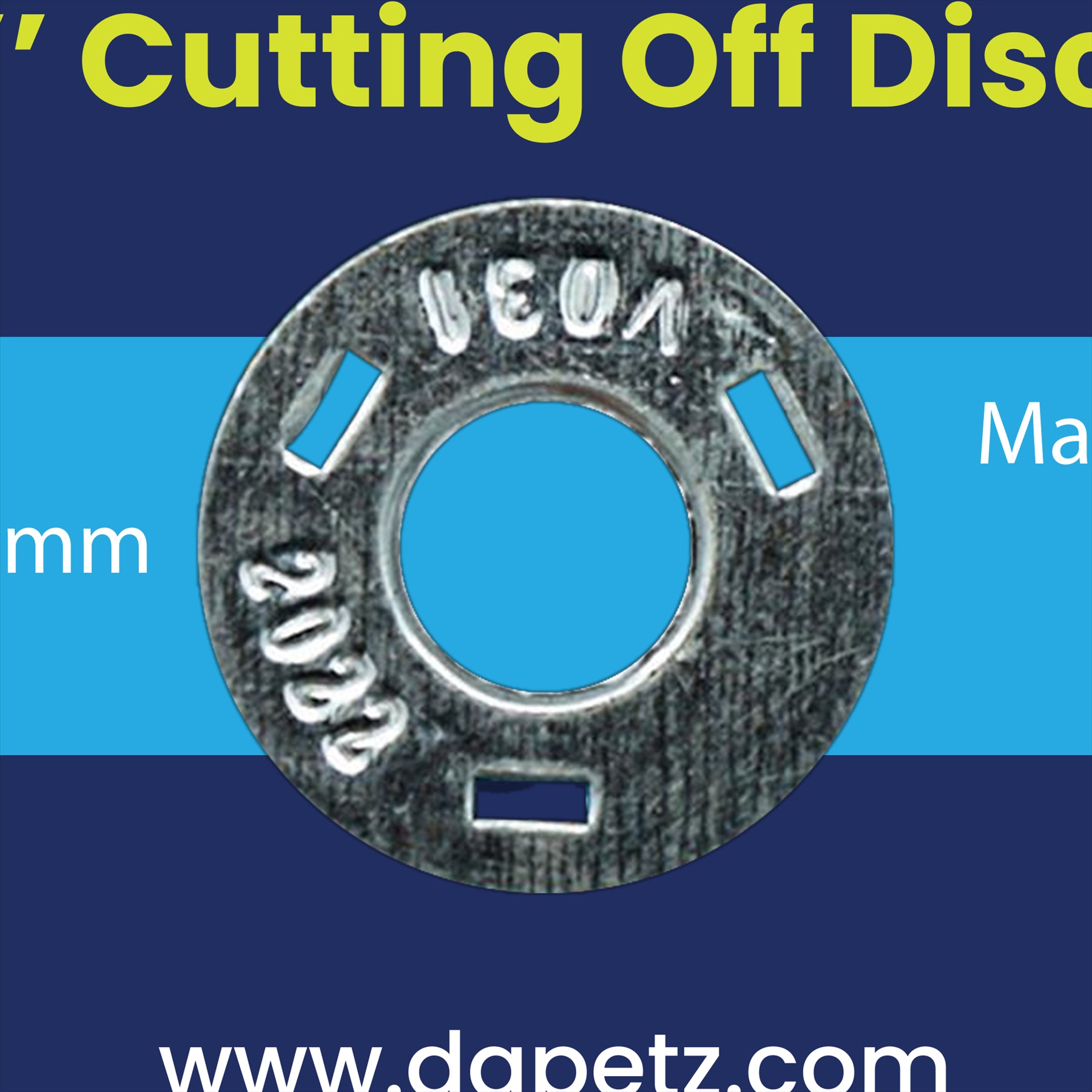 Dapetz Metal Cutting Discs 3" 75mm, Air Cut Off Thin Slitting Discs (Pack of 50)