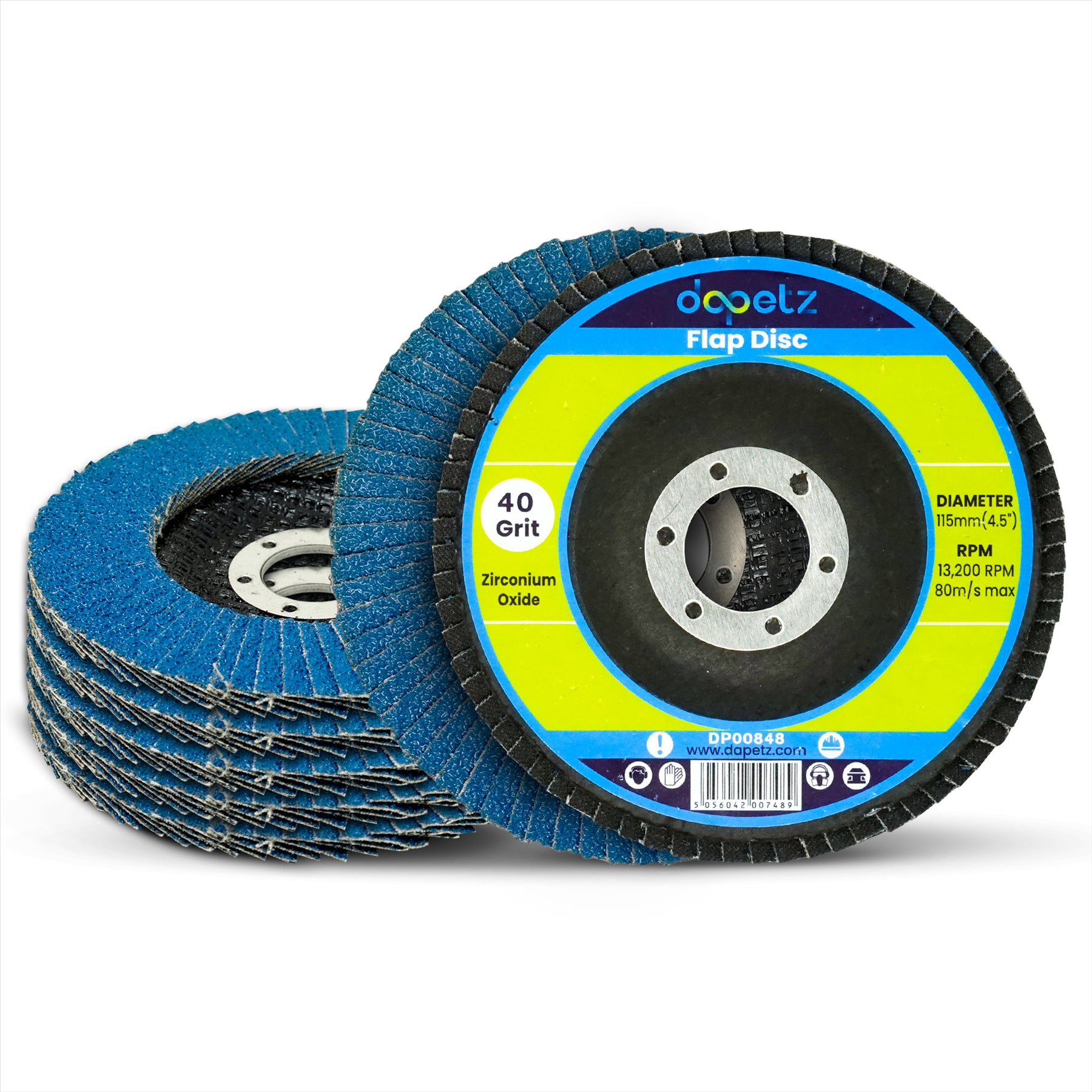 10pcs Flap Grinding Sanding Discs 115mm 4.5" 40/80 Grit Angle Wheel by Dapetz
