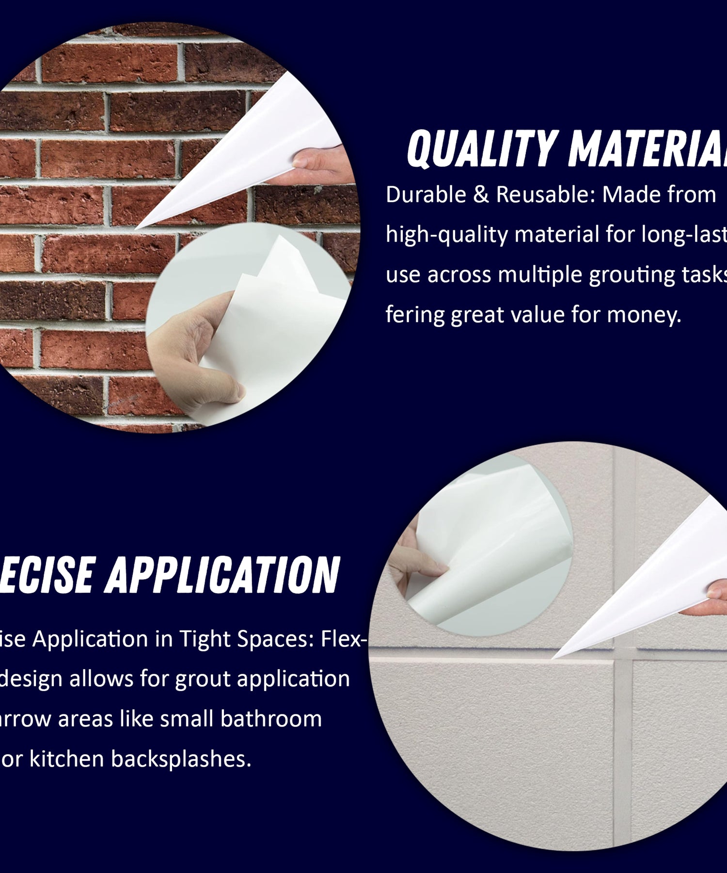 Pointing Grout Bag Tool 300x600mm for Tiling, Bricks, Floors & Walls by Dapetz