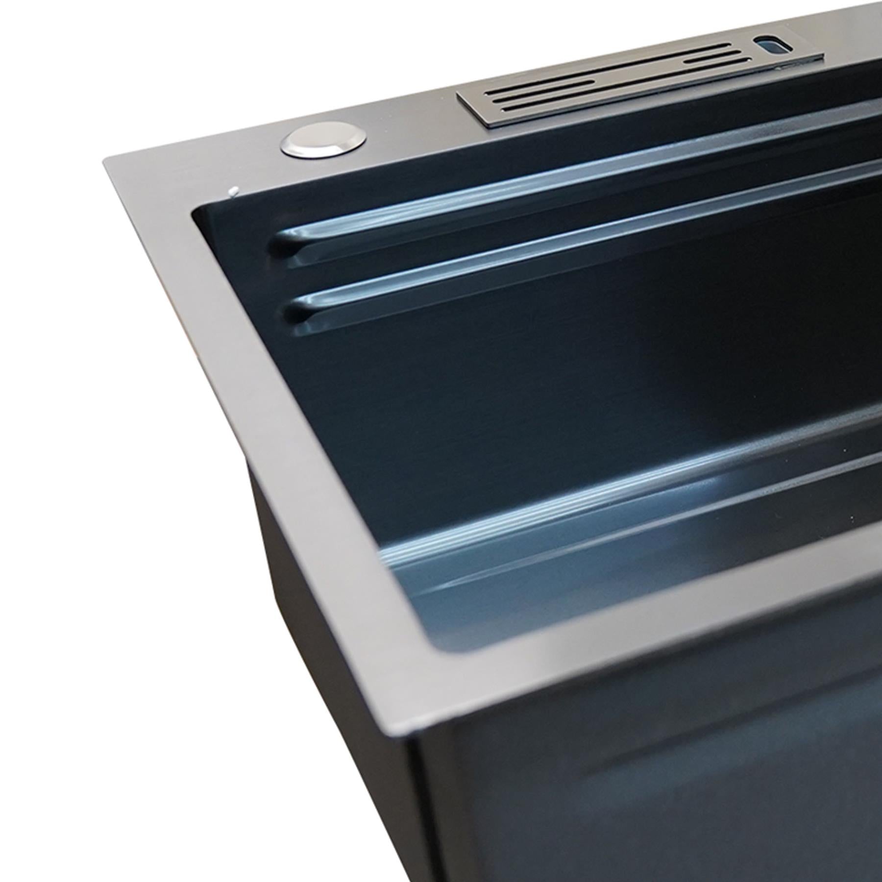 Kitchen Sink With Tap Multi-Purpose Nano Wash Basin Stylish Creative Sinks Black By Dapetz