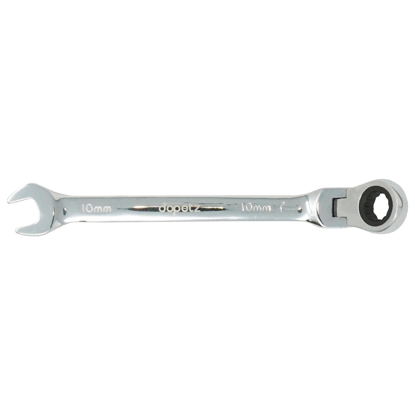 10mm Flexible Head Ratchet Metric Spanner Open End & Ring Chrome Plated for Corrosion Resistance By Dapetz