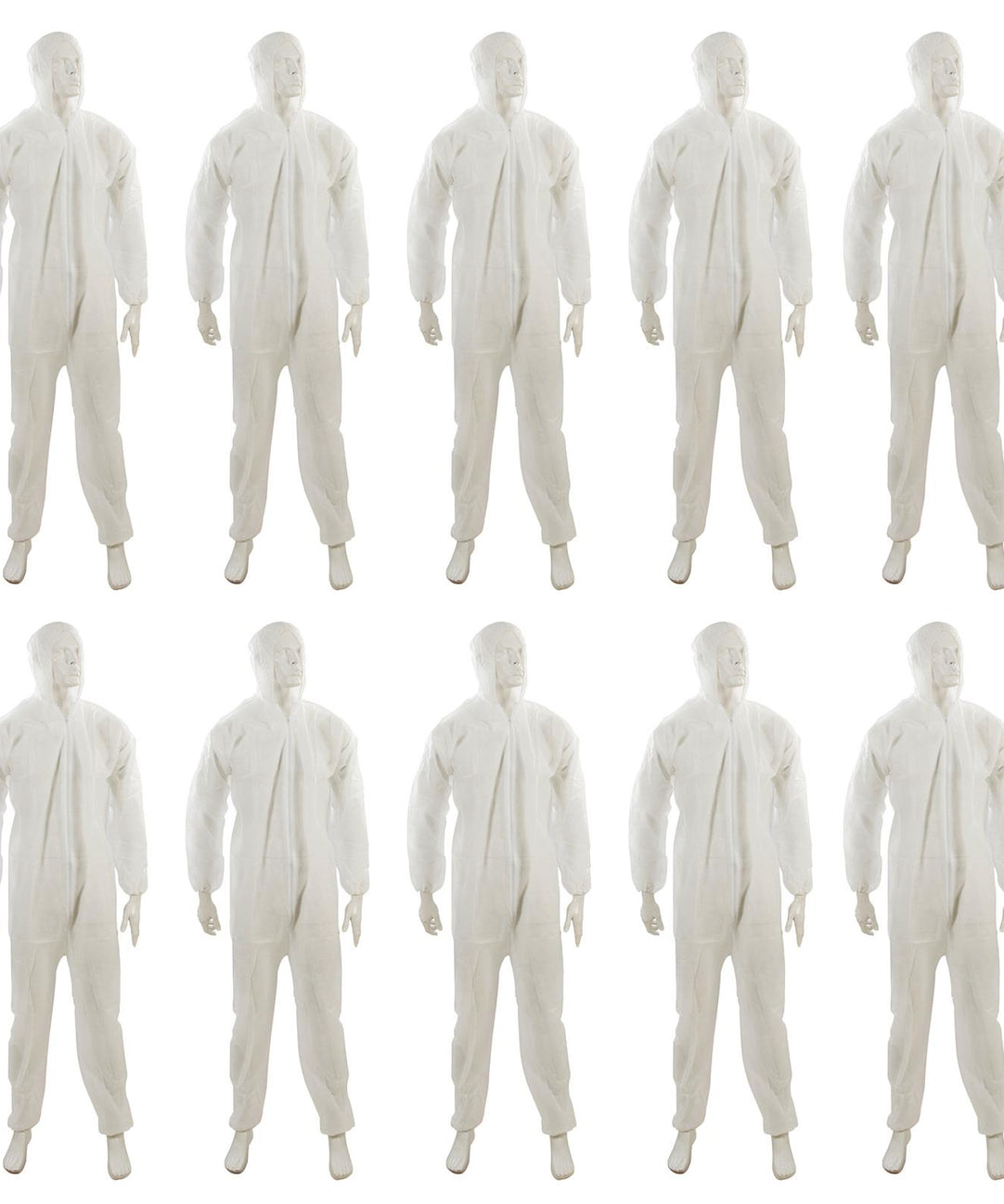 Disposable Paper Suit Protective Overall Coveralls XL - 136cm (54")  10-Pack By Dapetz