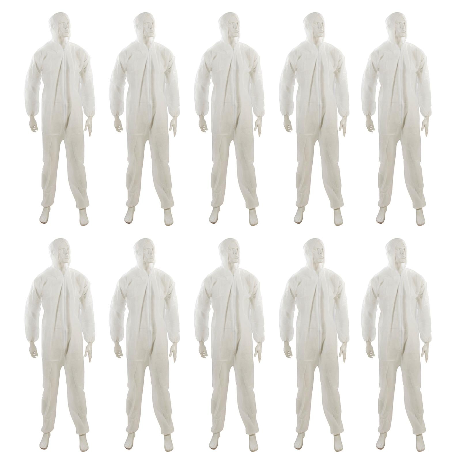 Disposable Paper Suit Protective Overall Coveralls XL - 136cm (54")  10-Pack By Dapetz