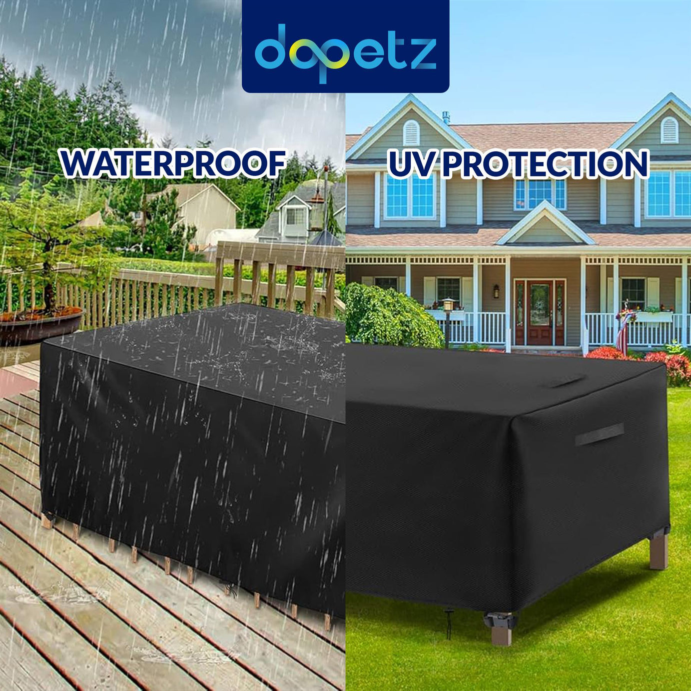 Waterproof Patio Heavy Duty Rectangle 420D Polyester Table By Dapetz