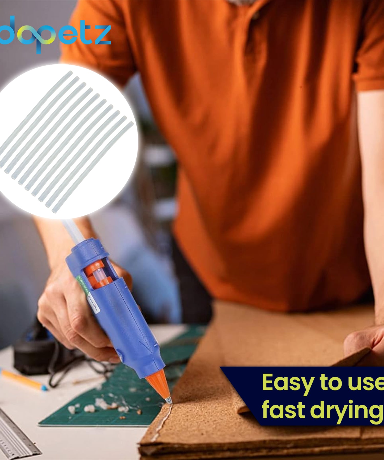 Glue Sticks Hot Melt Long Length for Glue Gun 11mm x 100mm Thick Sticks Pack Of 10