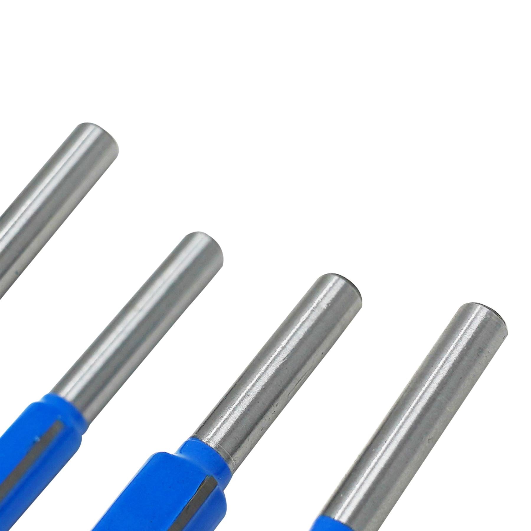 4Pc Flush Trim Router Bit Set Bottom Bearing Pattern Milling Cutter 1/4" Shank