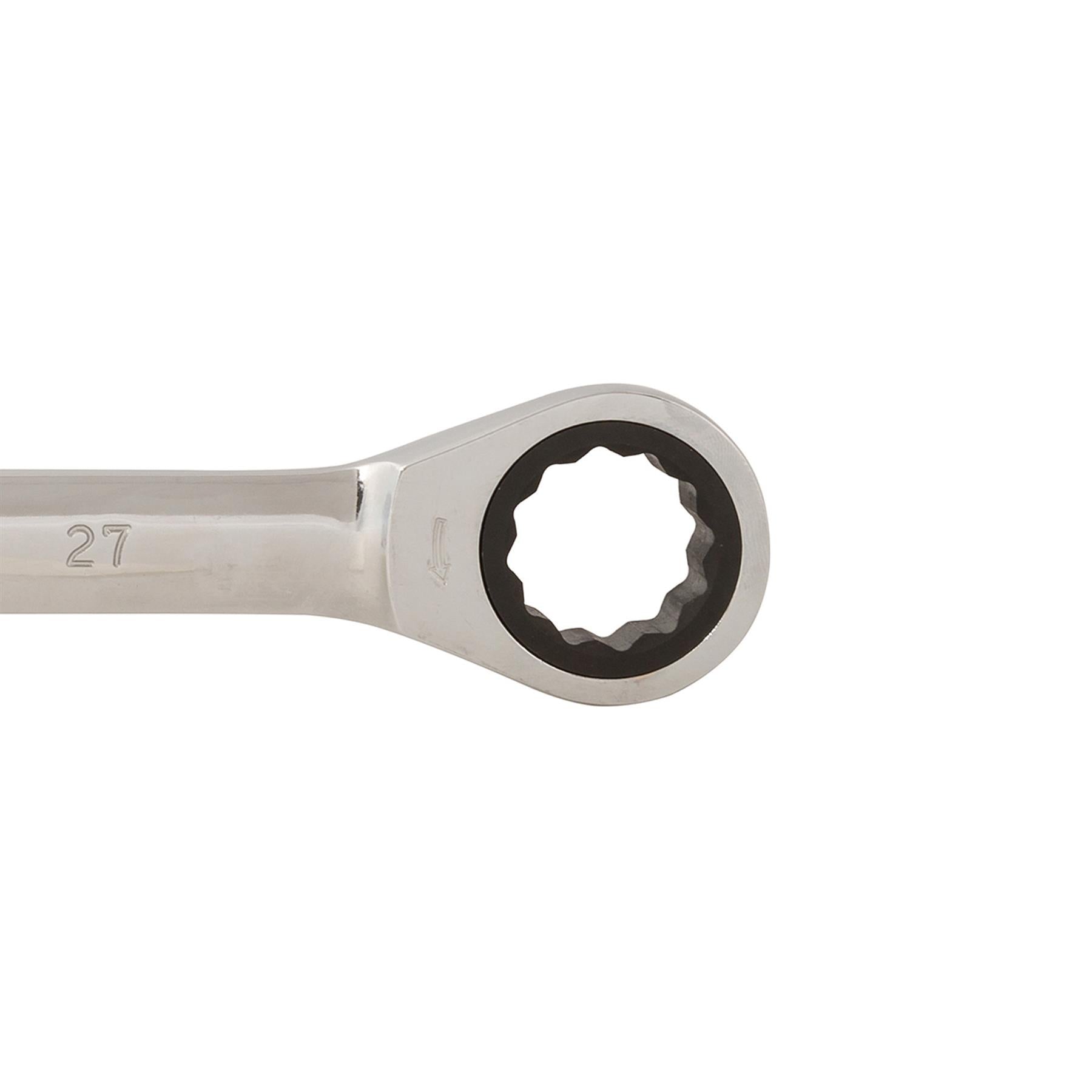 Fixed Head Ratchet Metric Spanner Open End Ring Combination 27mm